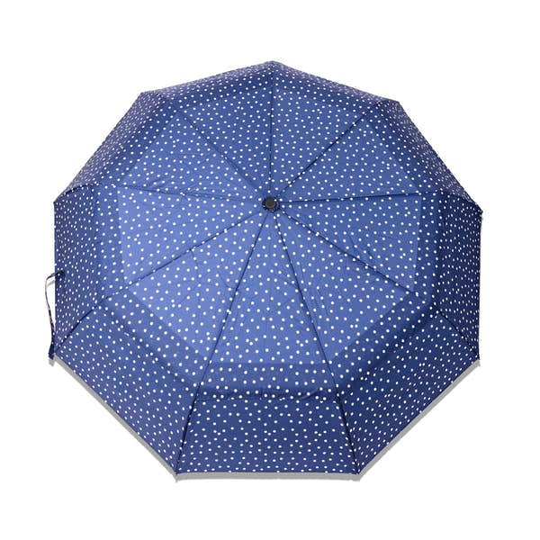 Roka Waterloo Navy Polka Dot Pongee Umbrella