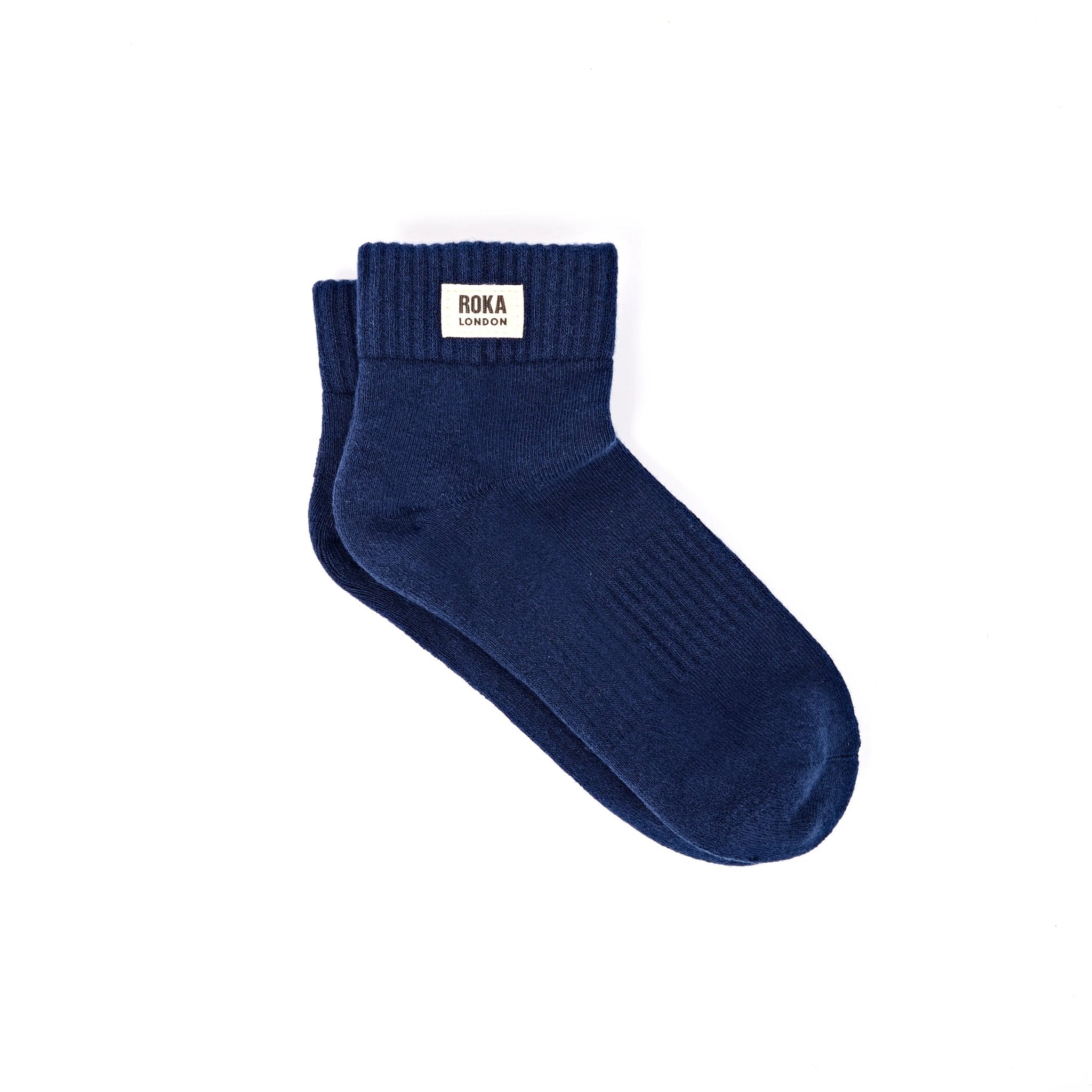Roka Wembley Ladies Deep Blue Organic Cotton Ankle Socks