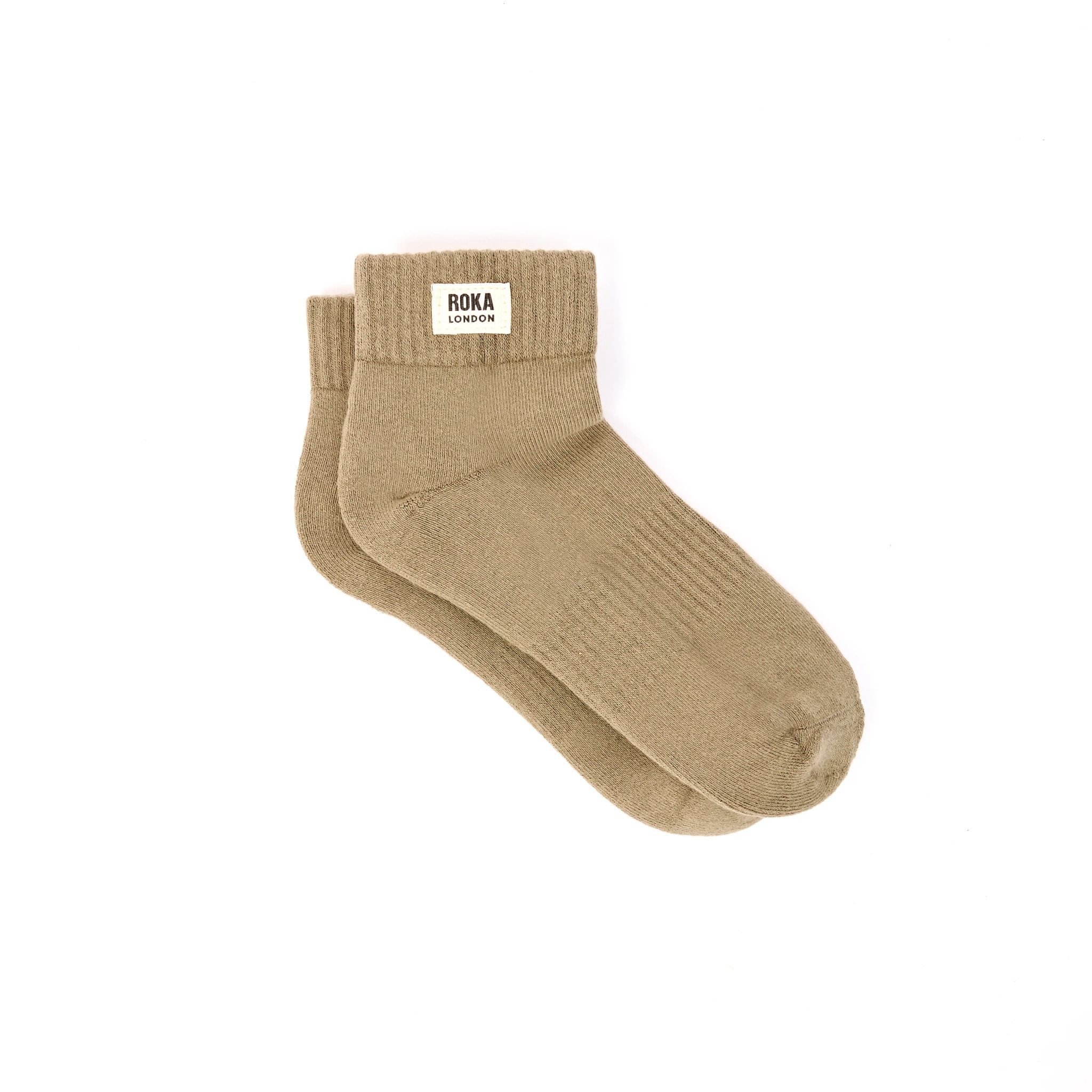 Roka Wembley Ladies Khaki Organic Cotton Ankle Socks