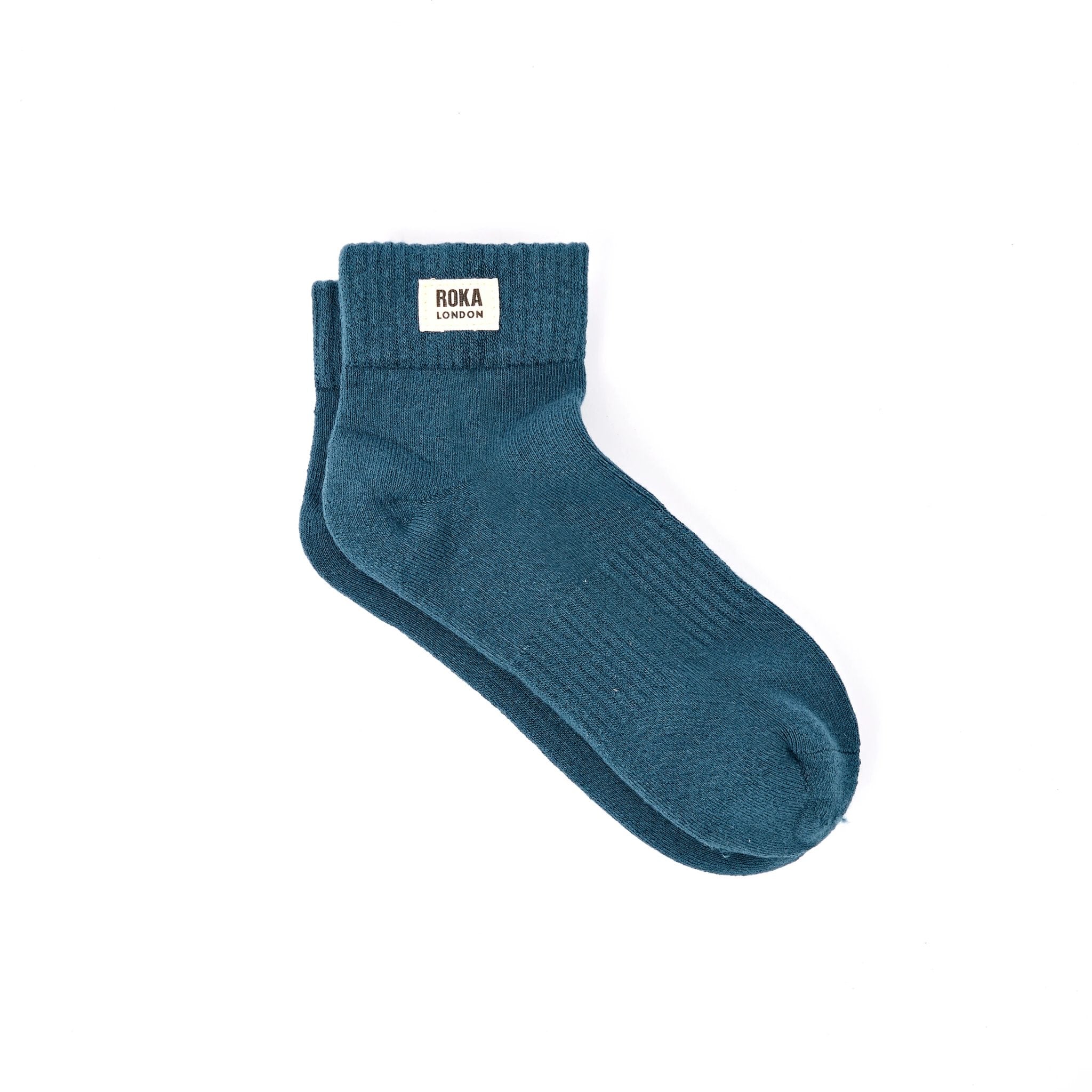 Roka Wembley Ladies Lagoon Blue Organic Cotton Ankle Socks