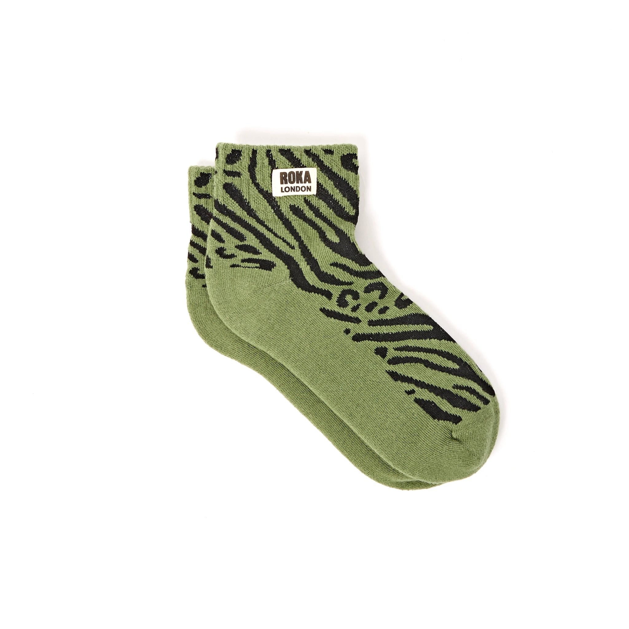 Roka Wembley Ladies Mixed Animal Artichoke Organic Cotton Ankle Socks