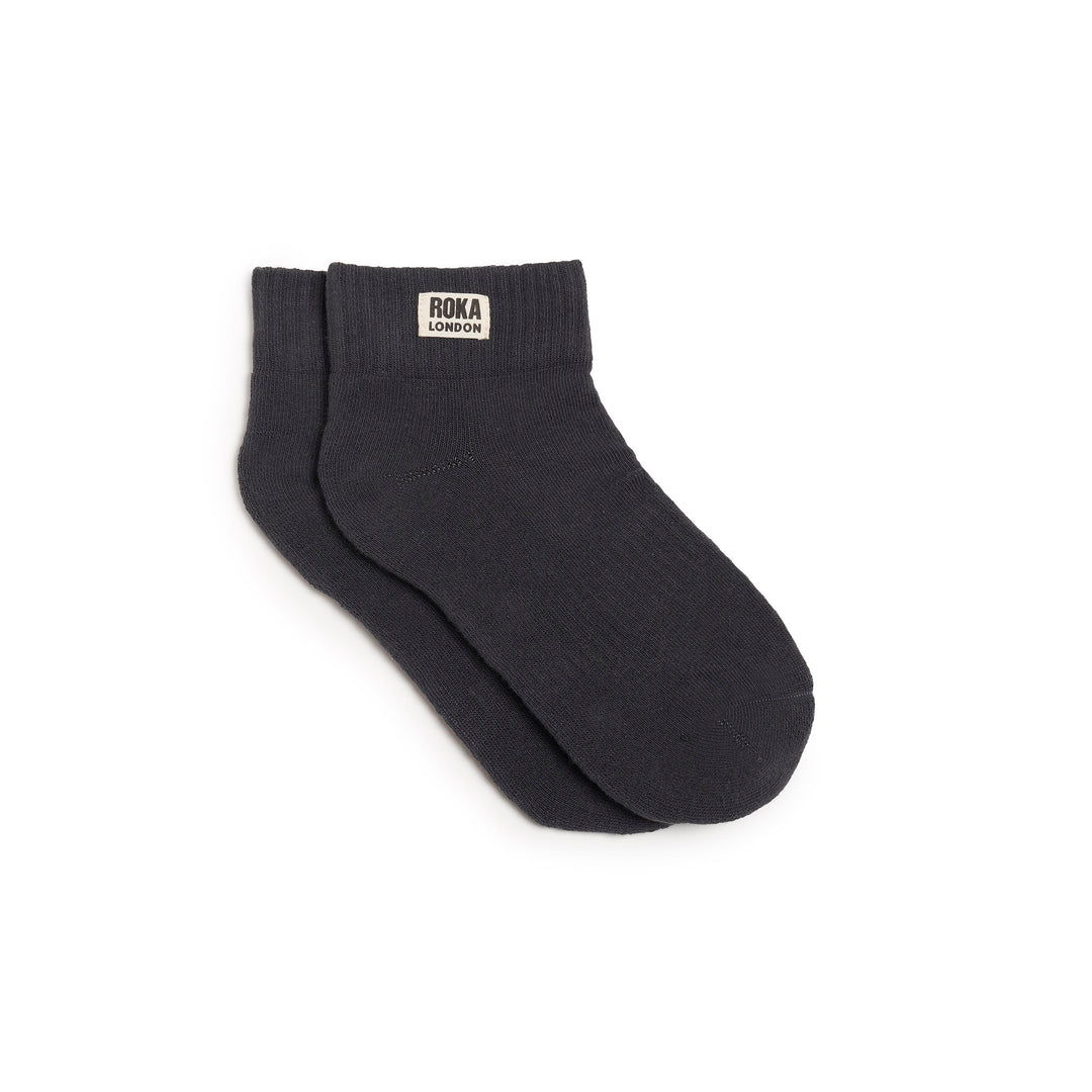 Roka Wembley Womens Faded Black Organic Cotton One Size, flat lay view.