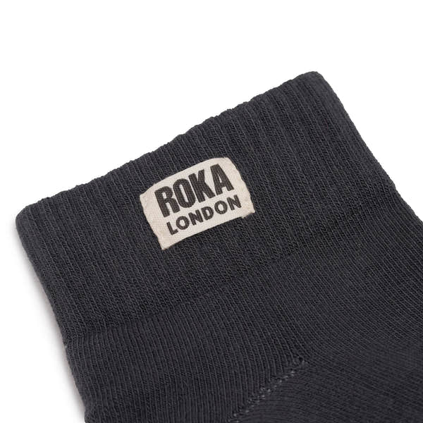 Roka Wembley Womens Faded Black Organic Cotton One Size, brand label detail.