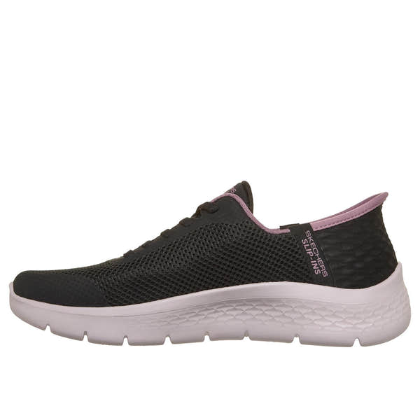 Skechers 124836 Go Walk Flex - Grand Entry Ladies Black Textile Trainers, inner side view.