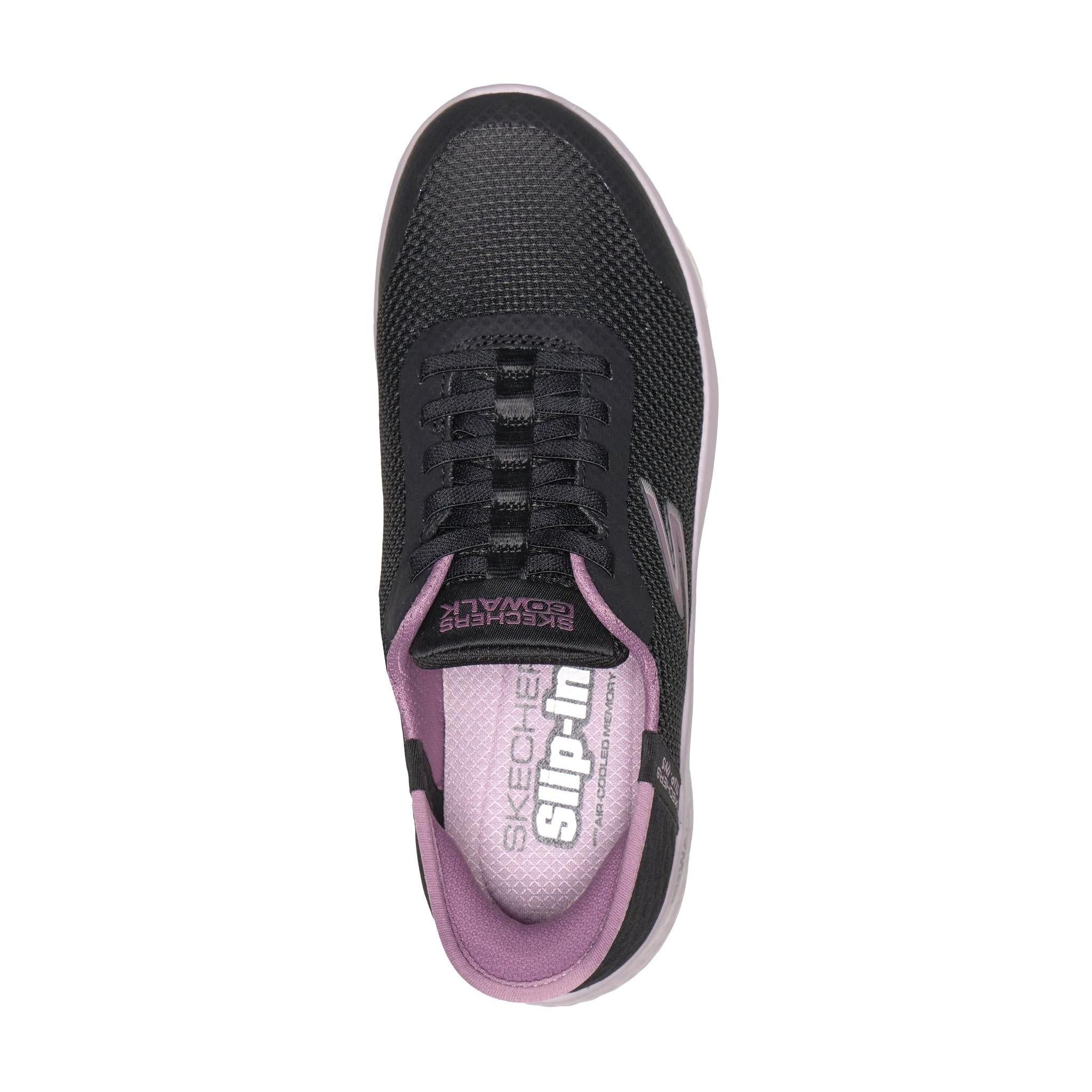 Skechers 124836 Go Walk Flex - Grand Entry Ladies Black Textile Trainers, insole and footbed view.