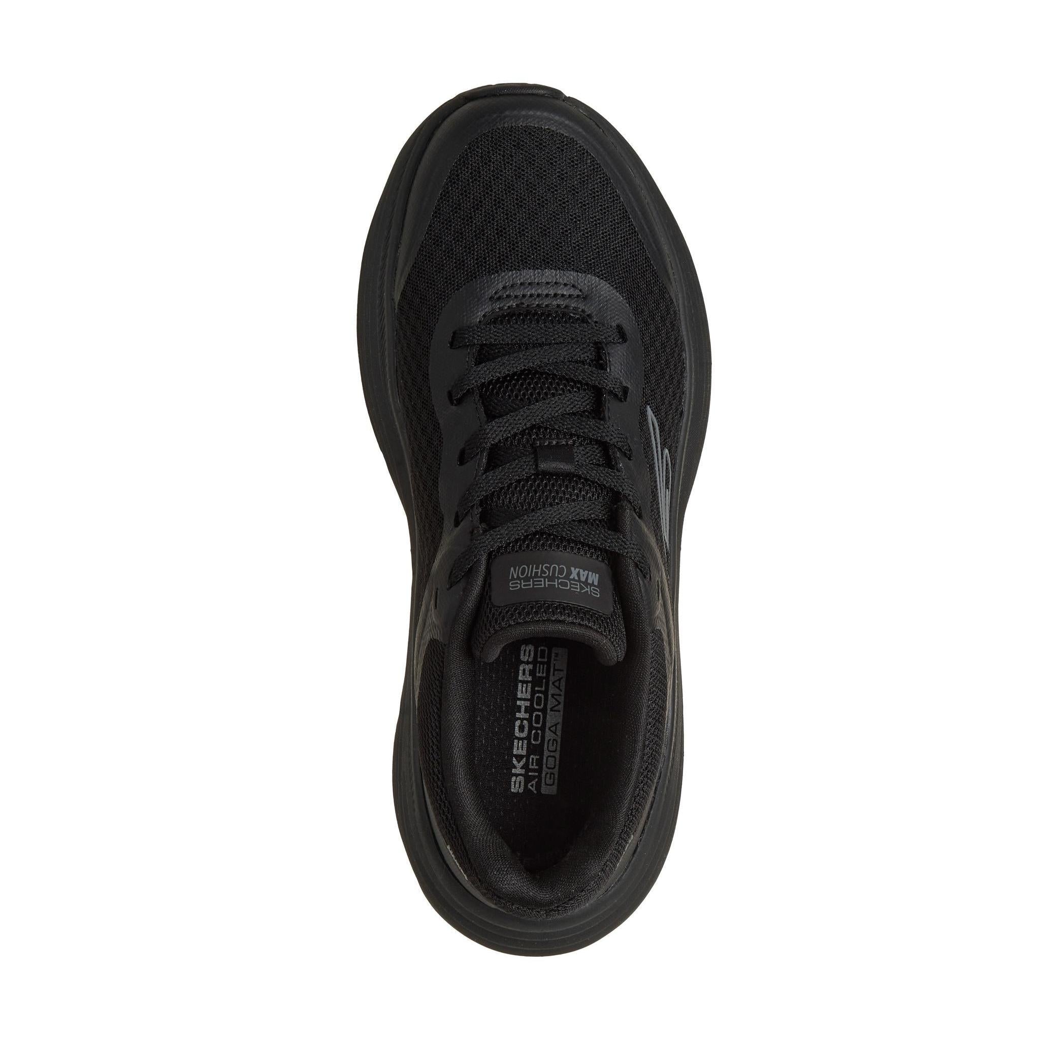 Skechers 129470 Max Cushioning Endeavour - Ca Ladies Black Trainers, insole and footbed view.