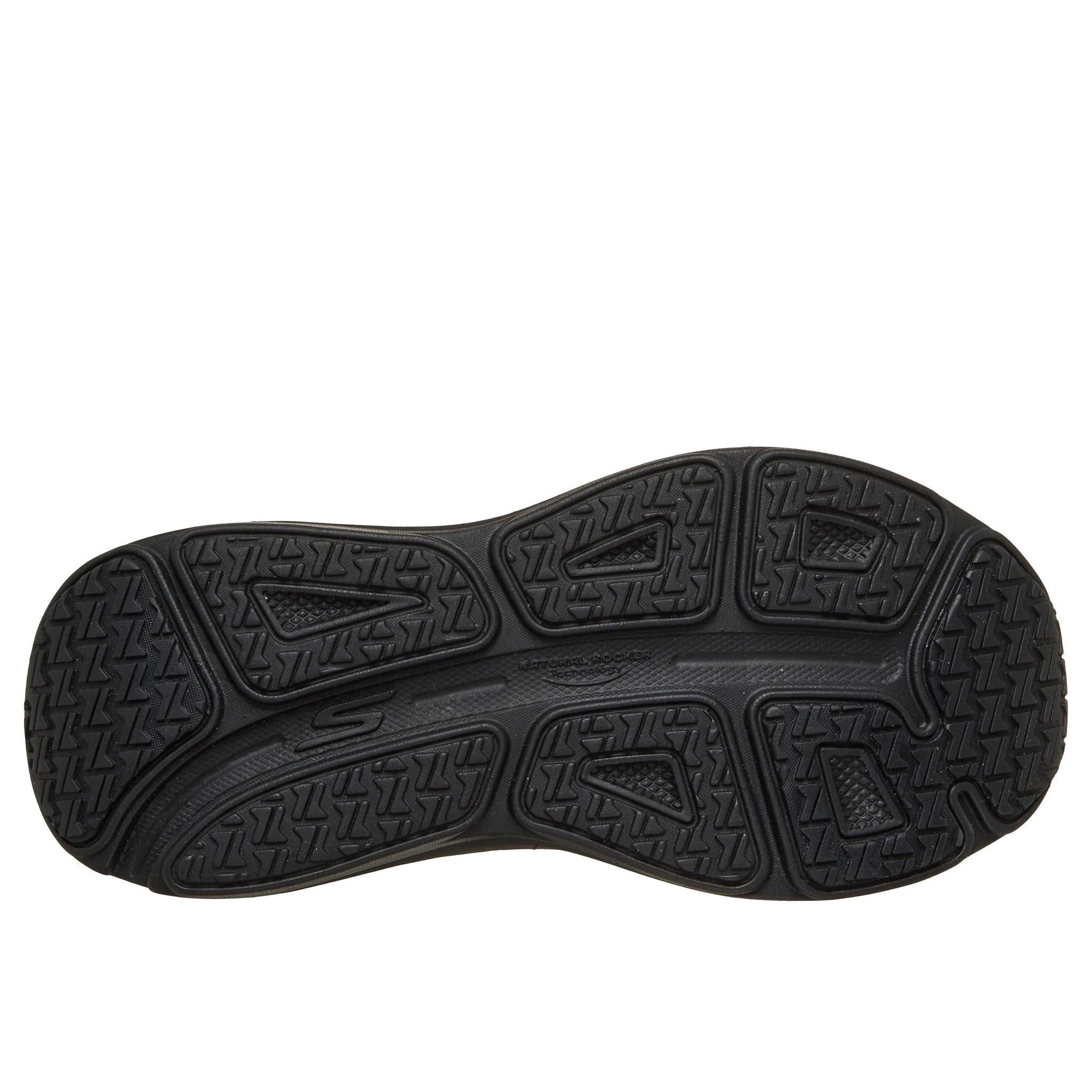 Skechers 129470 Max Cushioning Endeavour - Ca Ladies Black Trainers, sole and tread view.