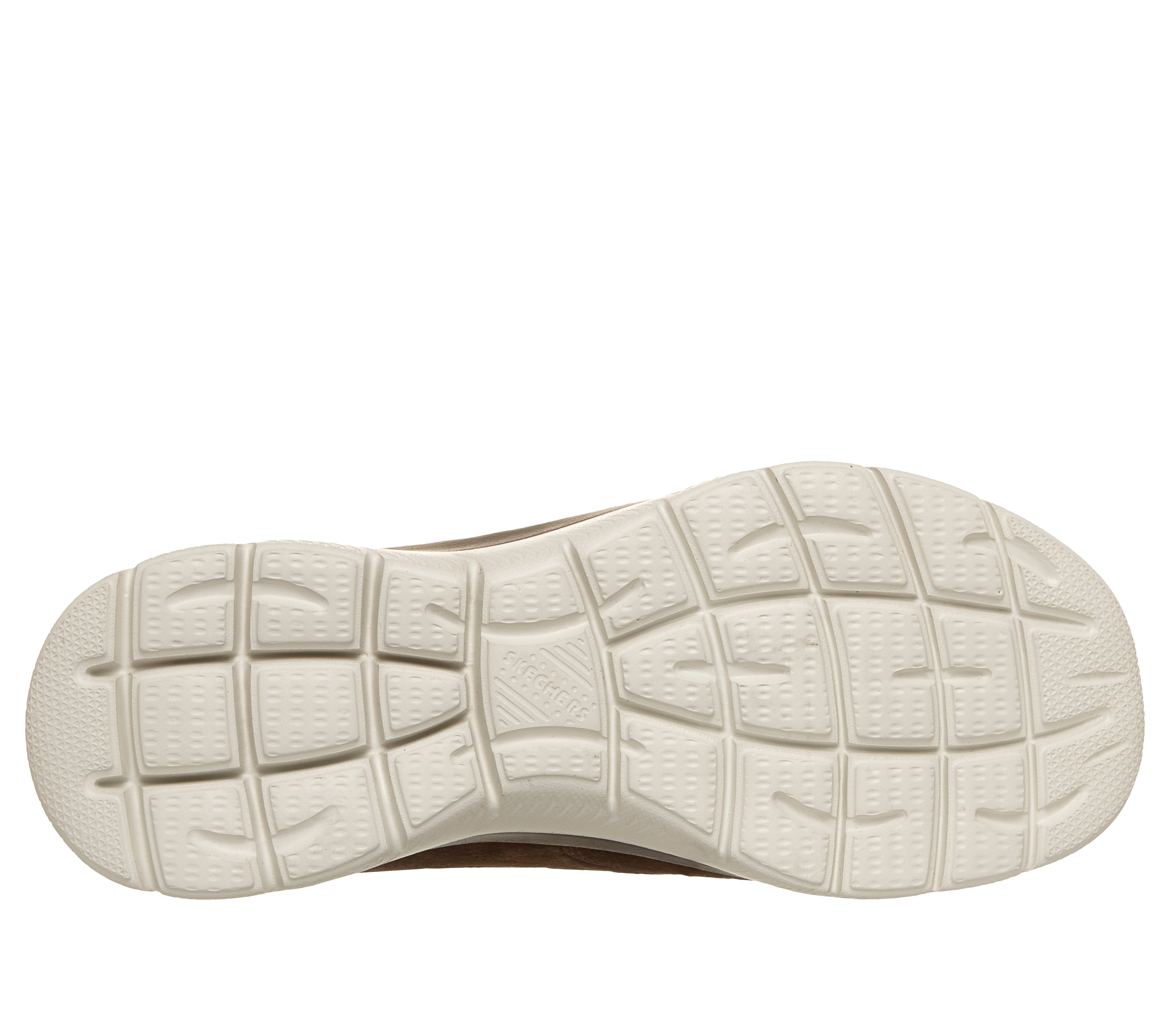 Skechers 150342 Summits - Luxe Stride Ladies Brown Leather Mix Shoes, sole and tread view.