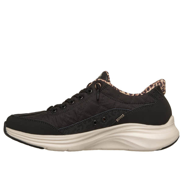 Skechers 150419 Contour Foam-Leopard Dream Ladies Black Cozypoly Textile Trainers, inner side view.