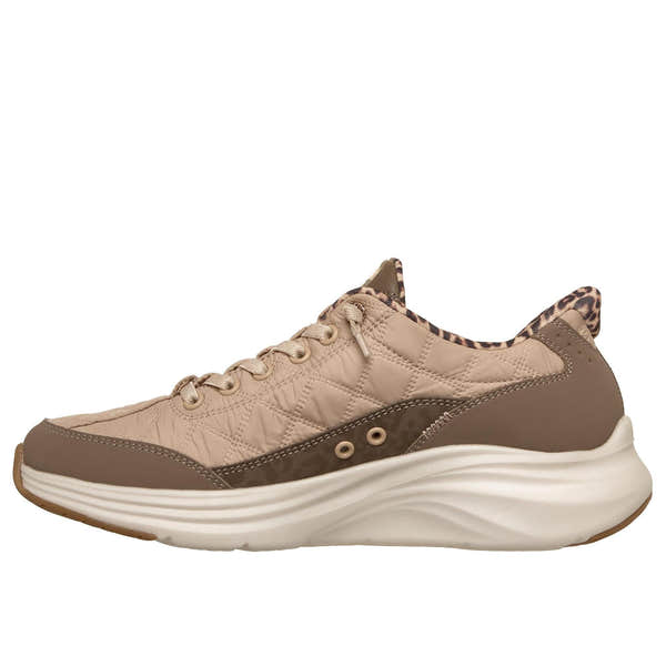 Skechers 150419 Contour Foam-Leopard Dream Ladies Brown Cozypoly Textile Trainers, inner side view.