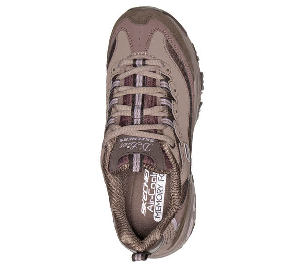Skechers 150872 D'Lites-Modern Classic Ladies Brown Textile Shoes, insole and footbed view.