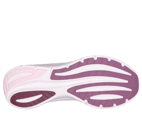 Skechers 150884 Arch Fit 3.0-Easy Flow Ladies Burgundy Textile Shoes, sole and tread view.