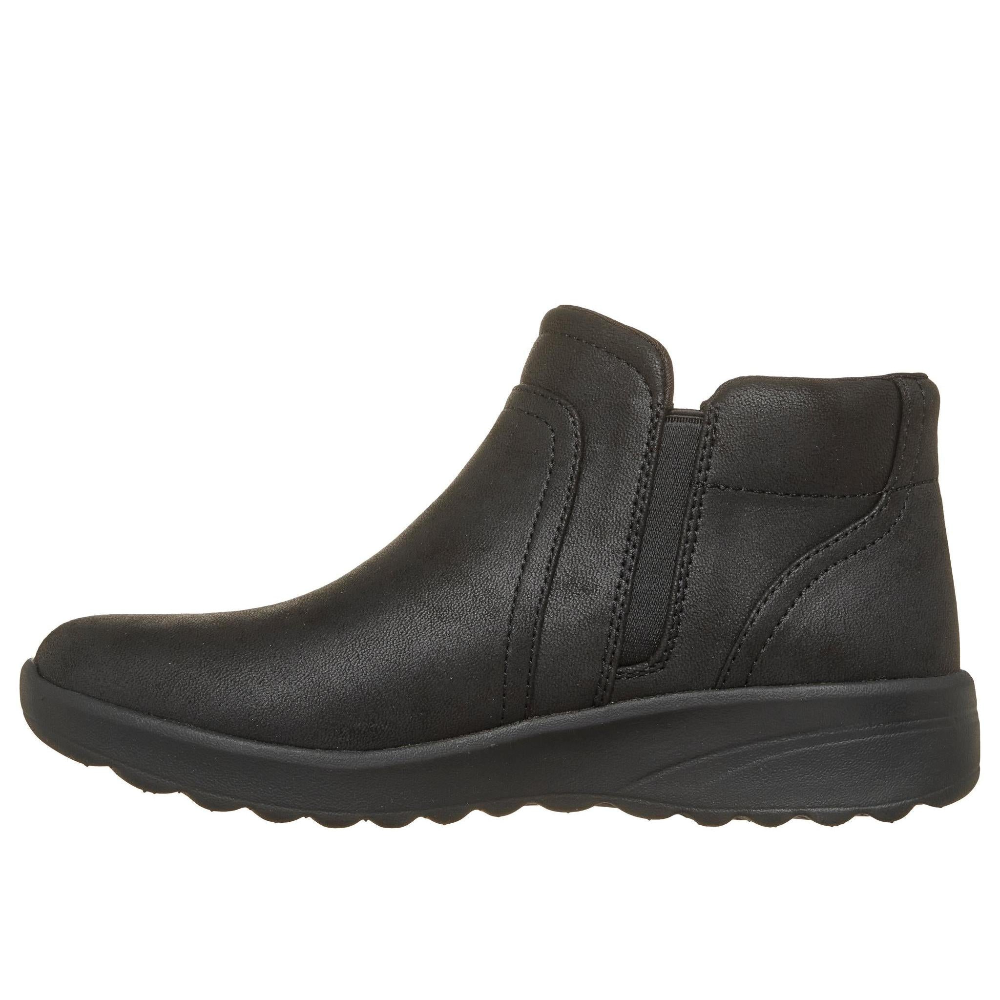 Skechers 159637 Lovely Vibe - Forever Mine Ladies Black Perform Tex Textile Ankle Boots, inner side view.