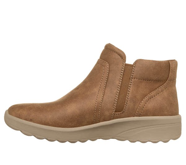 Skechers 159637 Lovely Vibe - Forever Mine Ladies Chestnut Perform Tex Textile Ankle Boots, inner side view.