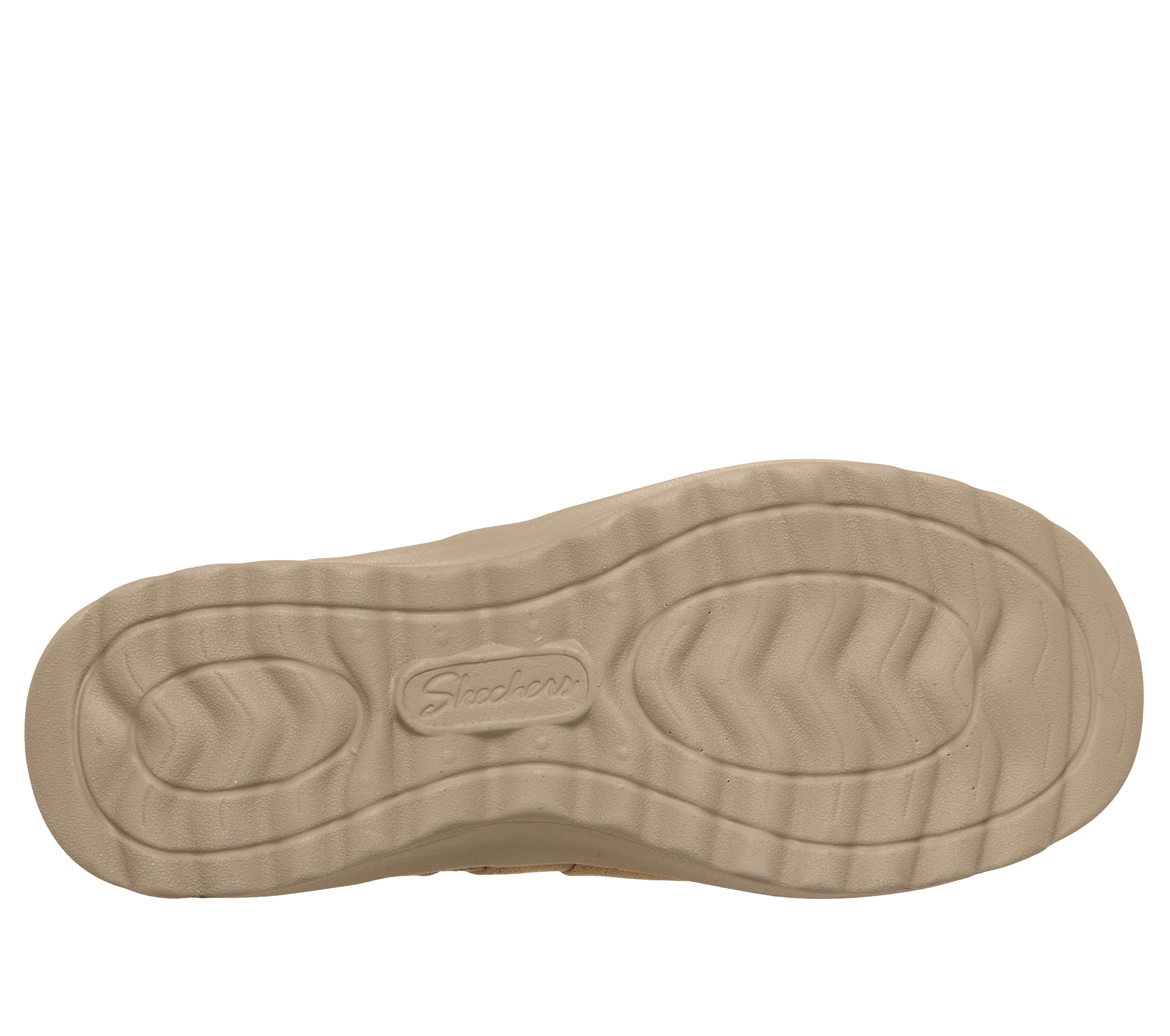 Skechers 159637 Lovely Vibe - Forever Mine Ladies Chestnut Perform Tex Textile Ankle Boots, sole and tread view.