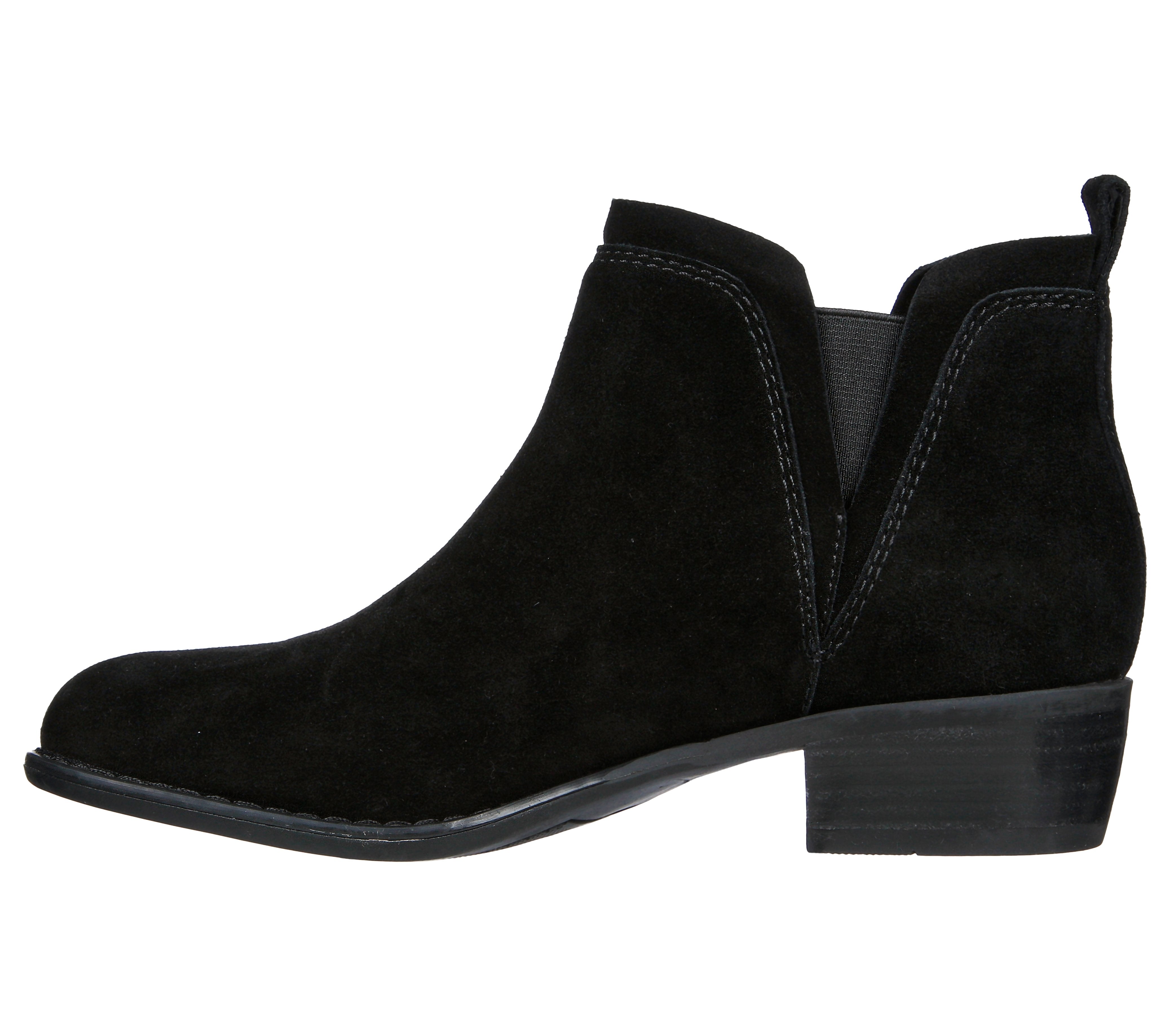 Skechers 167553 Texas - Rodeo Night Ladies Black Leather Ankle Boots, inner side view.