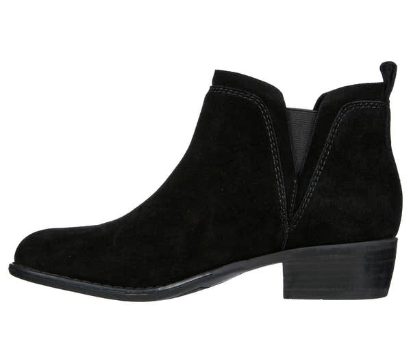 Skechers 167553 Texas - Rodeo Night Ladies Black Leather Ankle Boots, inner side view.