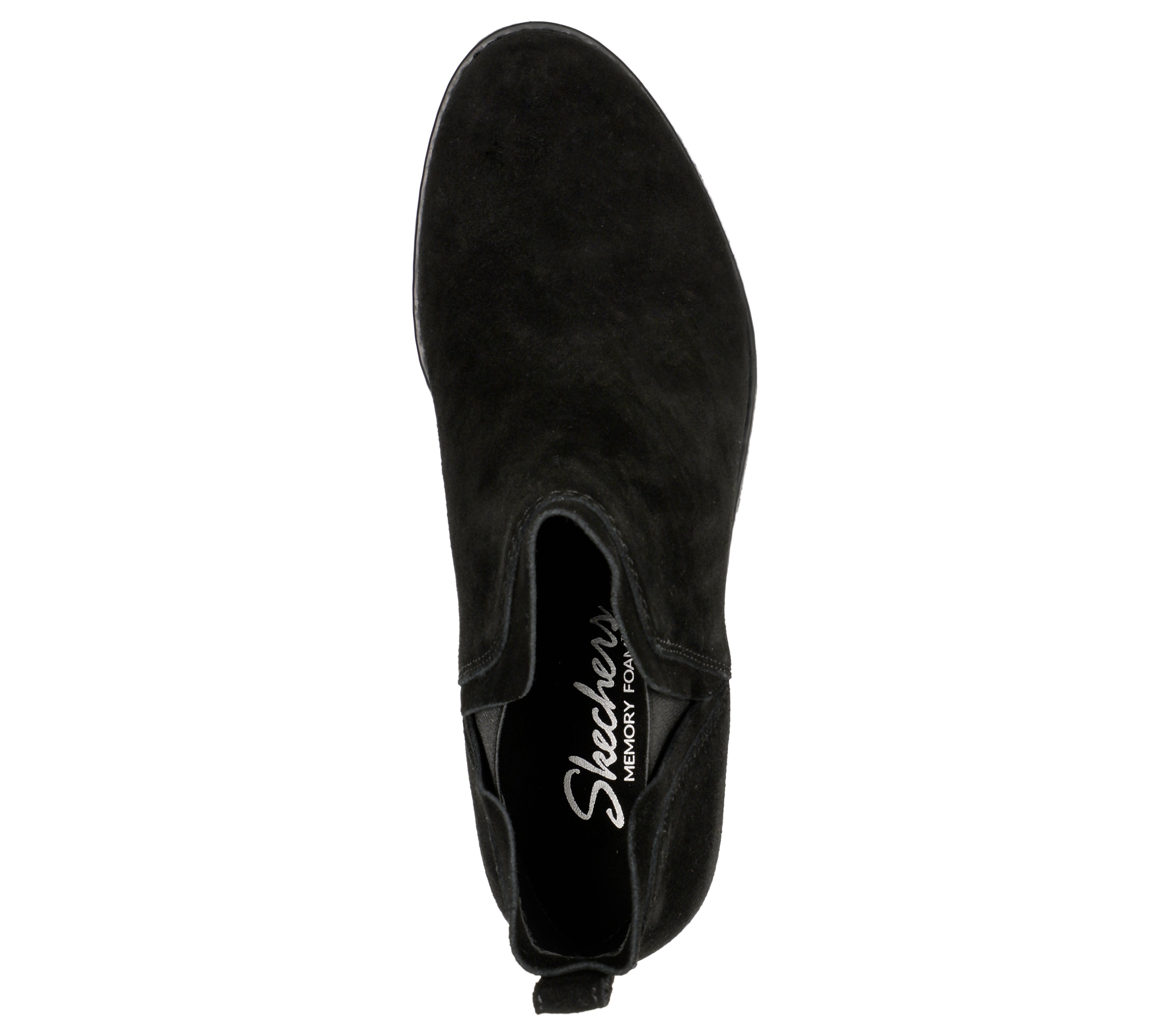 Skechers 167553 Texas - Rodeo Night Ladies Black Leather Ankle Boots, insole and footbed view.