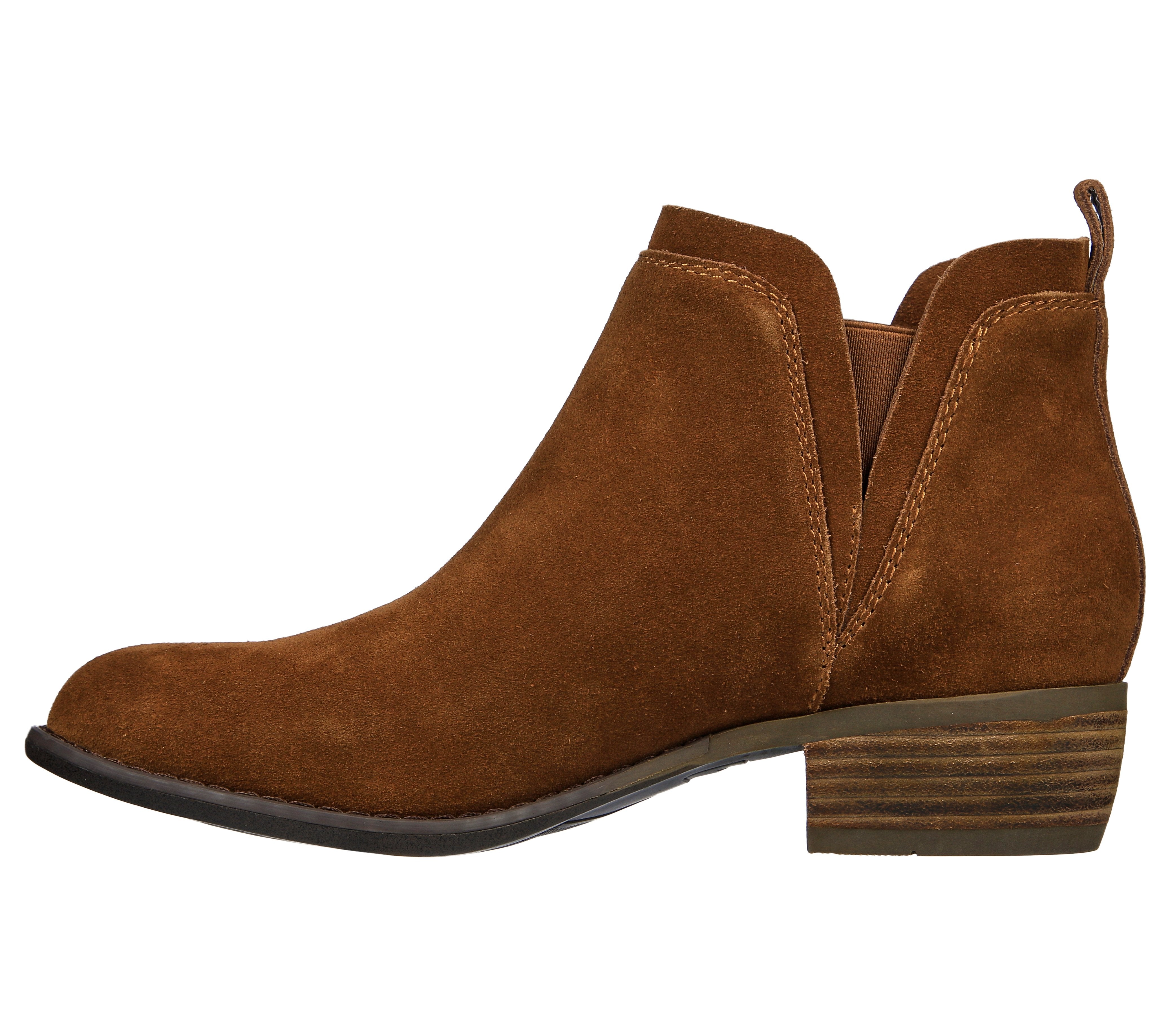 Skechers 167553 Texas - Rodeo Night Ladies Brown Leather Ankle Boots, inner side view.