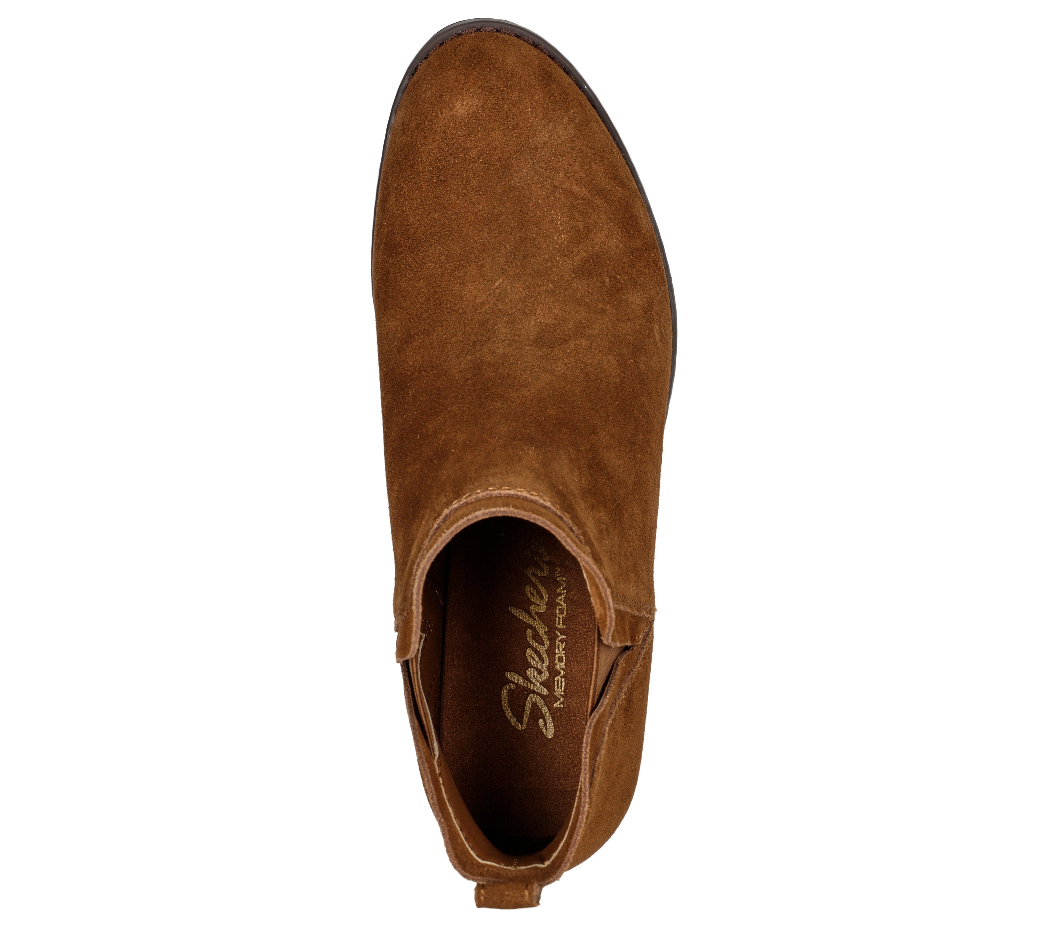 Skechers 167553 Texas - Rodeo Night Ladies Brown Leather Ankle Boots, insole and footbed view.