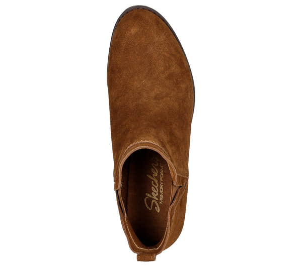 Skechers 167553 Texas - Rodeo Night Ladies Brown Leather Ankle Boots, insole and footbed view.