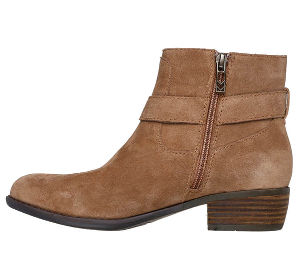Skechers 167963 Texas - Westernville Ladies Chestnut Leather Ankle Boots, inner side view.