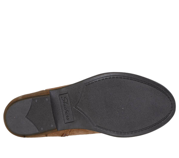 Skechers 167963 Texas - Westernville Ladies Chestnut Leather Ankle Boots, sole and tread view.