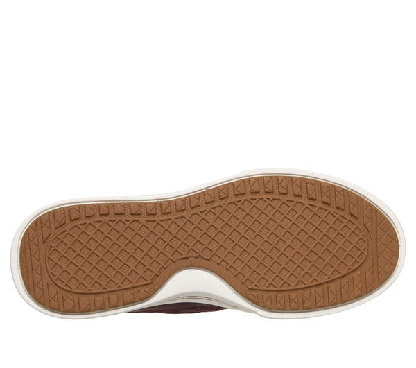 Skechers 177209 Arch Fit Arcade-Cuddle Steps Ladies Wine Cozypoly Textile Trainers, sole and tread view.
