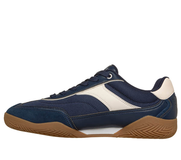 Skechers 183410 Zinger Evo Mens Navy Textile Trainers, inner side view.