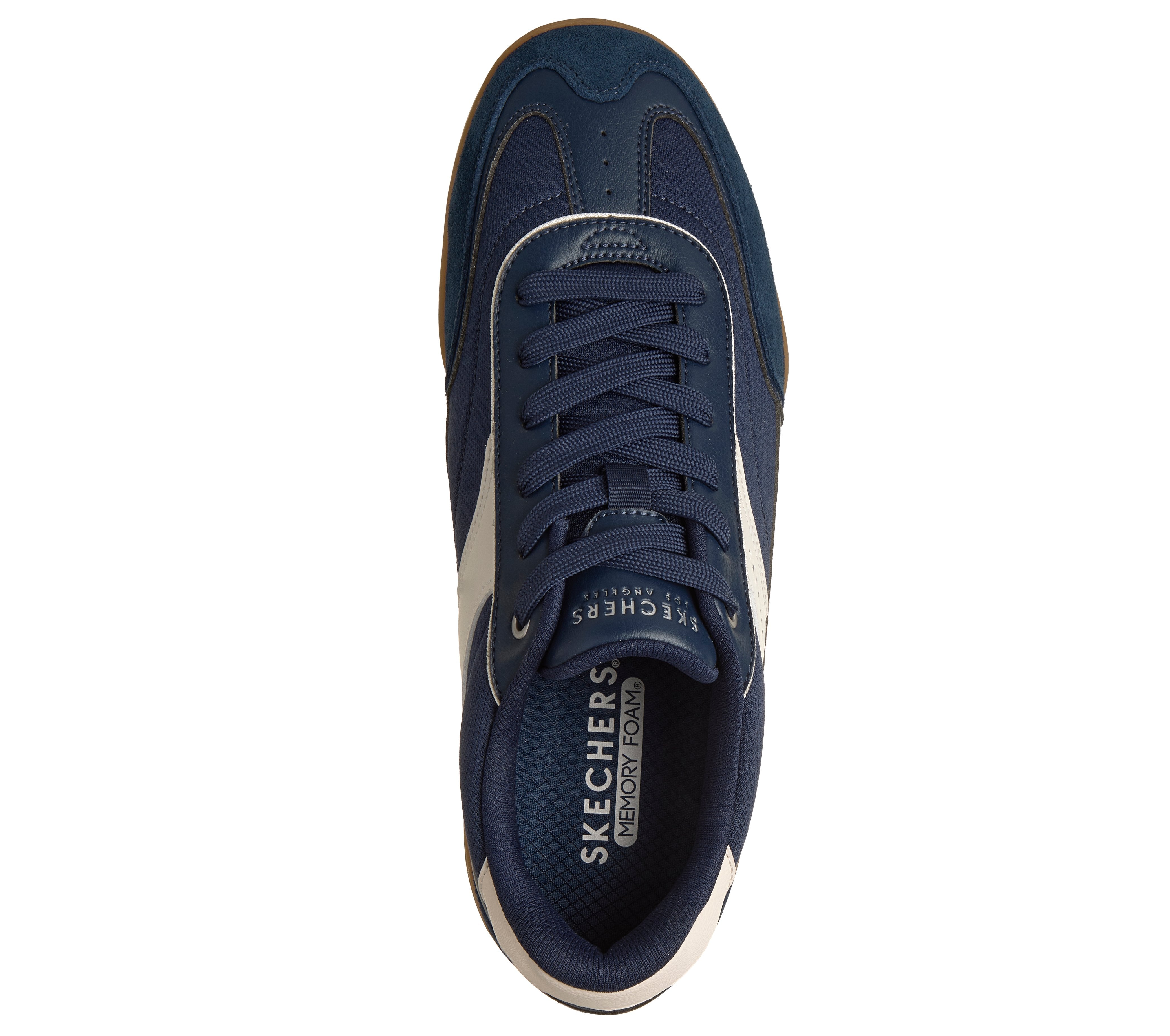 Skechers 183410 Zinger Evo Mens Navy Textile Trainers, insole and footbed view.
