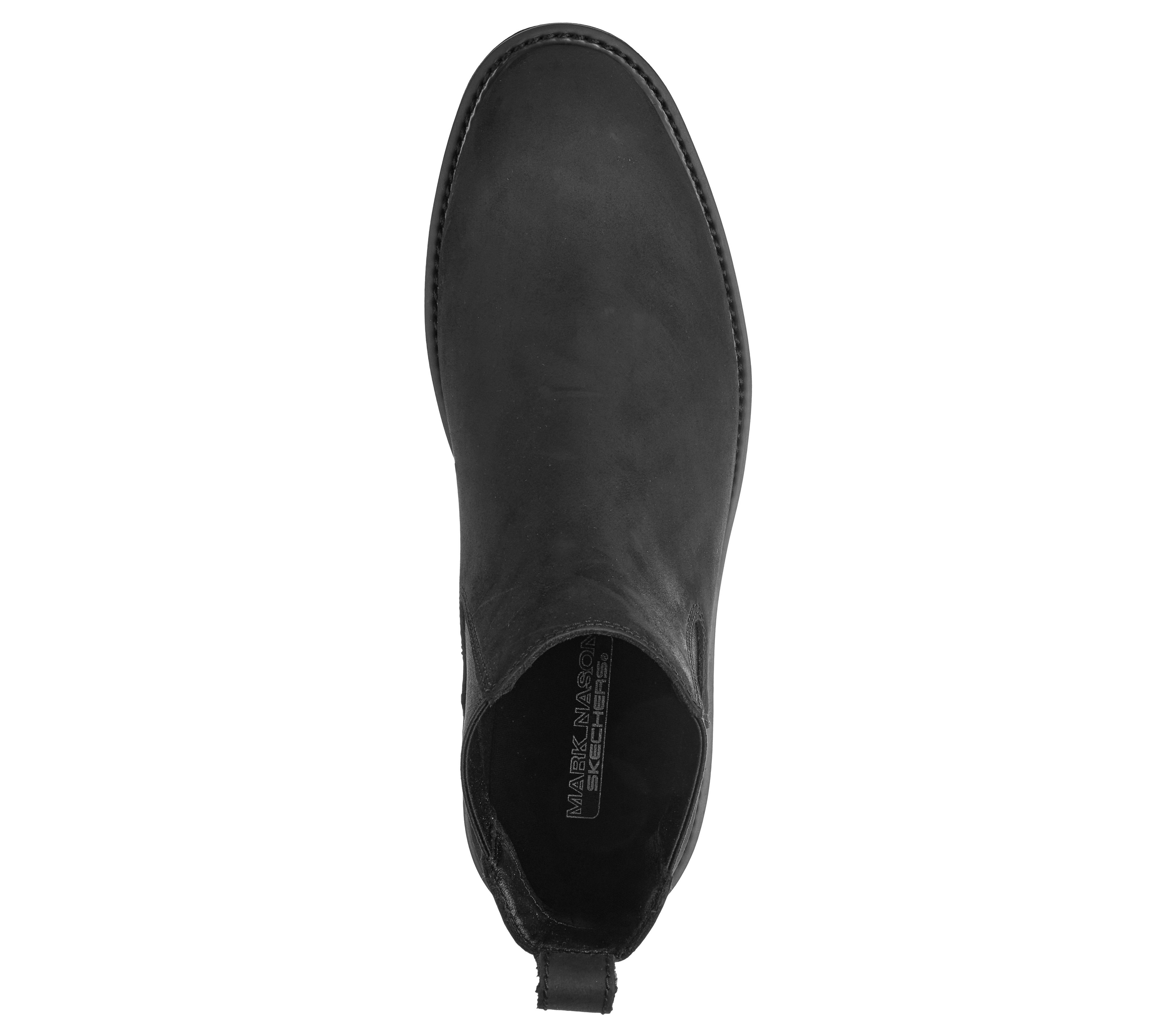 Skechers 205569 The Bowery-Tayln Mens Black Nubuck Leather Ankle Boots, insole and footbed view.
