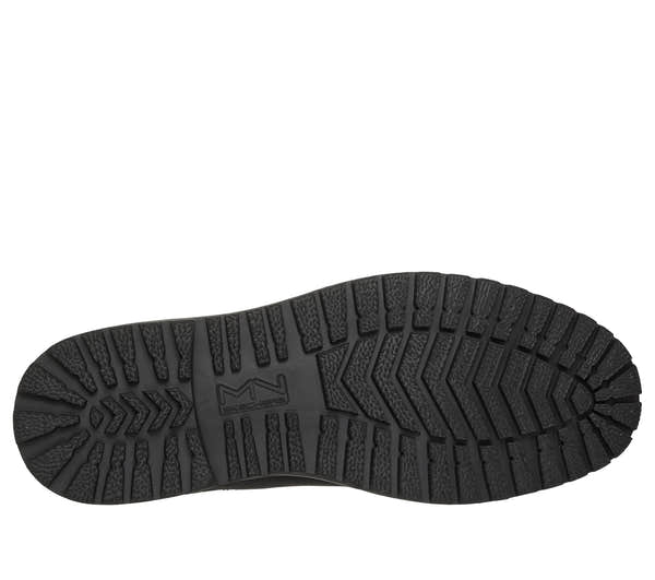 Skechers 205569 The Bowery-Tayln Mens Black Nubuck Leather Ankle Boots, sole and tread view.