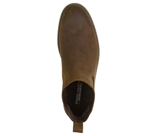 Skechers 205569 The Bowery-Tayln Mens Brown Nubuck Leather Ankle Boots, insole and footbed view.