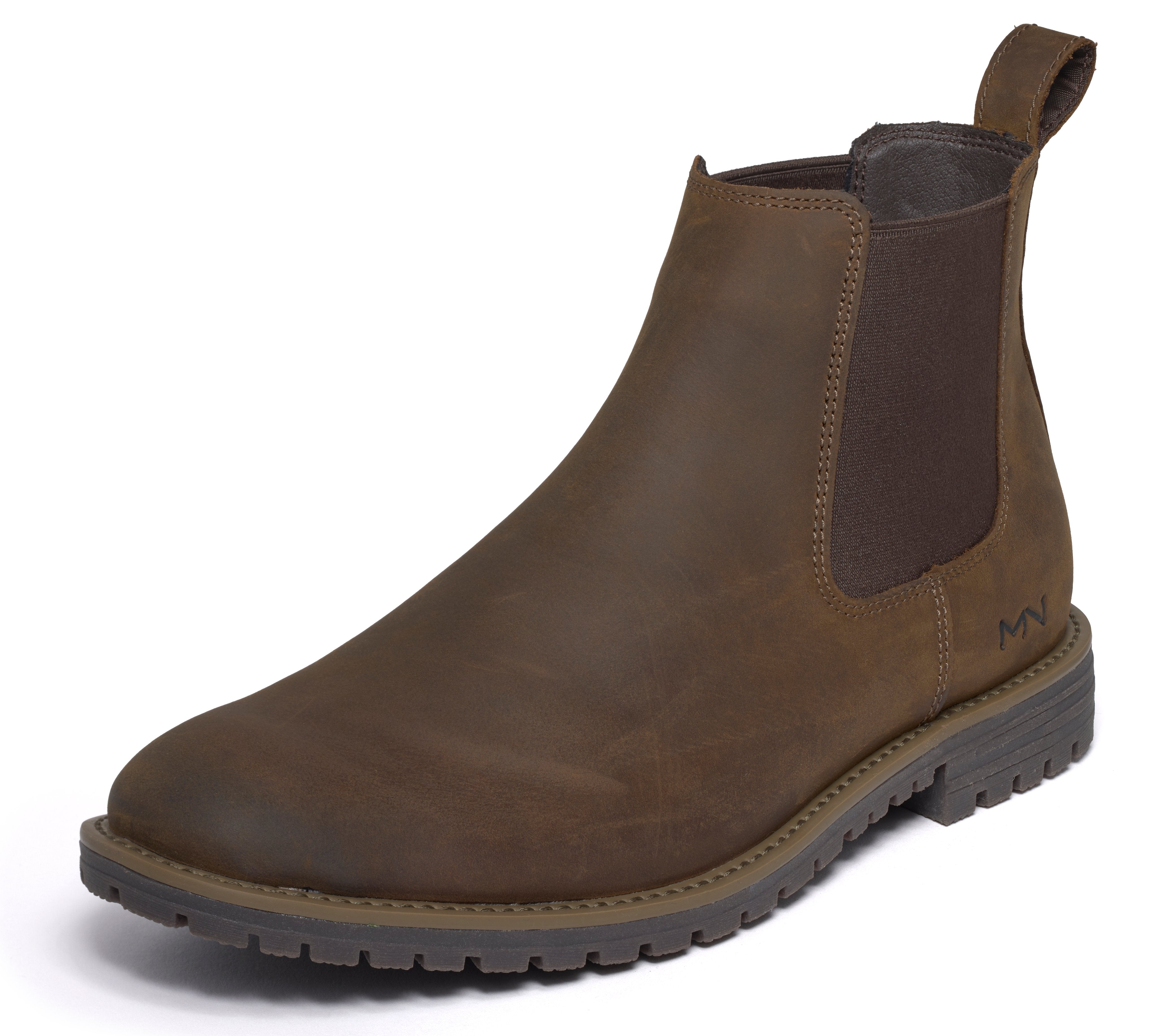 Skechers 205569 The Bowery-Tayln Mens Brown Nubuck Leather Ankle Boots, left side view.