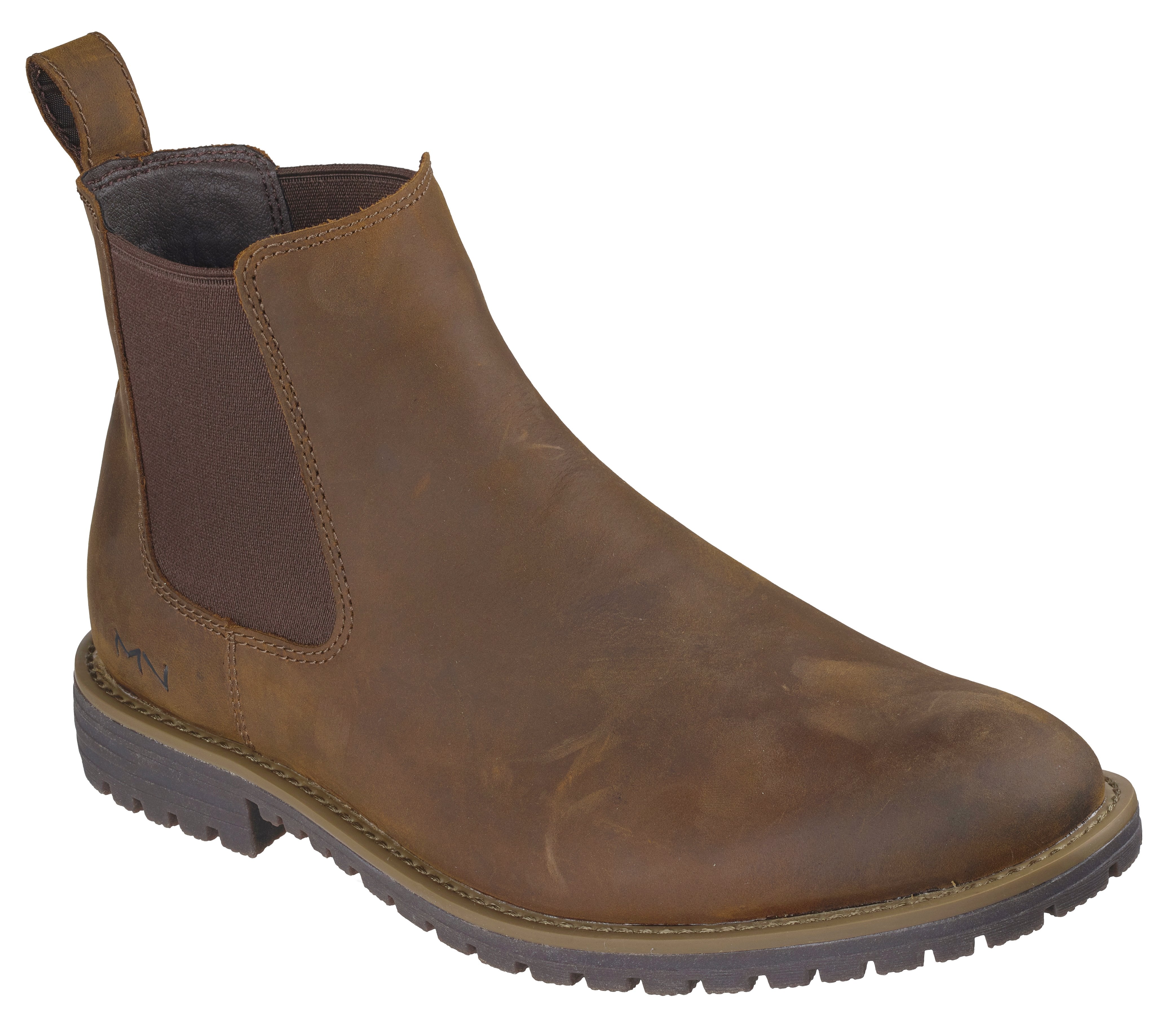 Skechers 205569 The Bowery-Tayln Mens Brown Nubuck Leather Ankle Boots, outer side view.