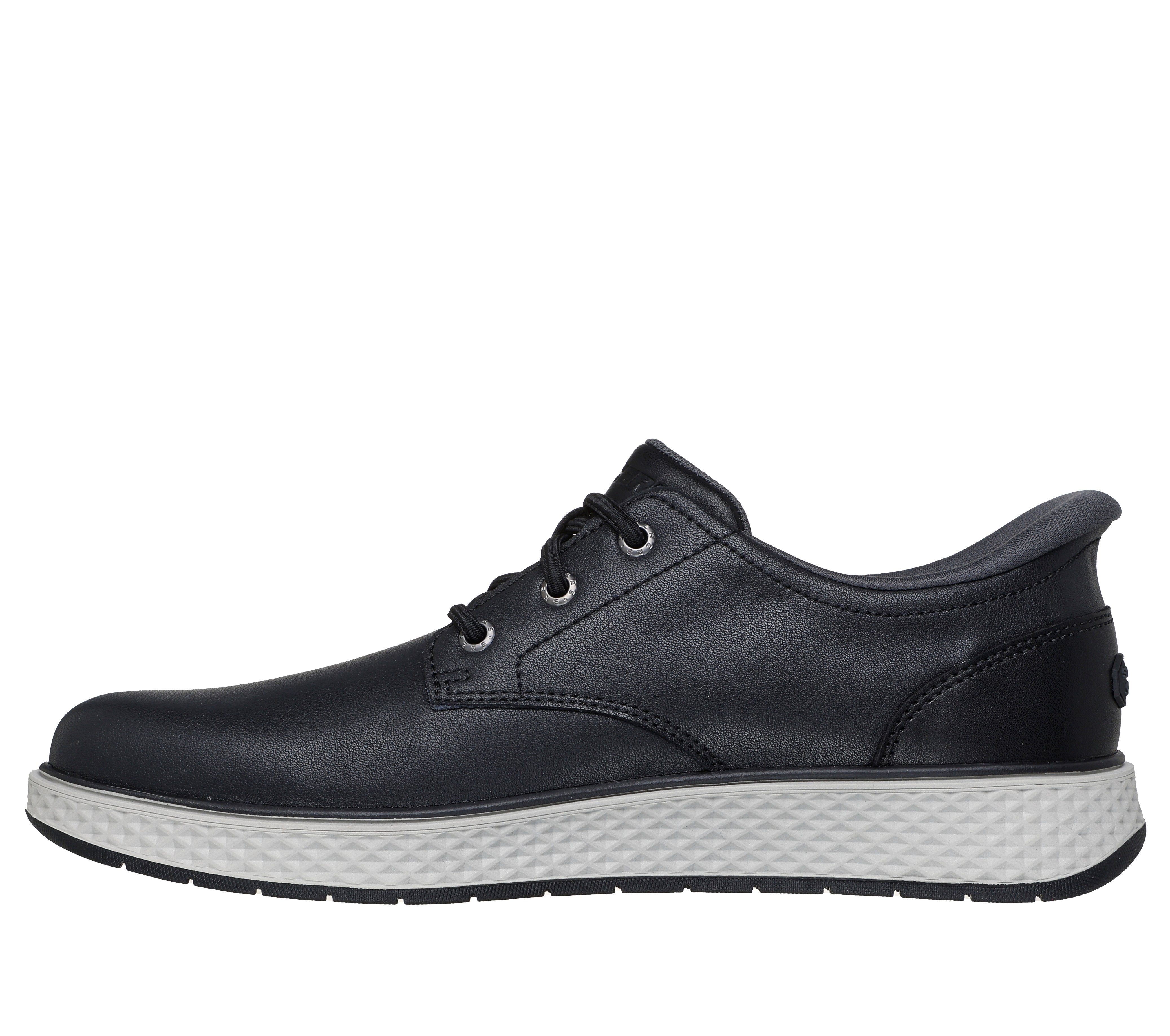 Skechers 205624 Burkett - Lonzo Mens Black Leather Shoes, inner side view.