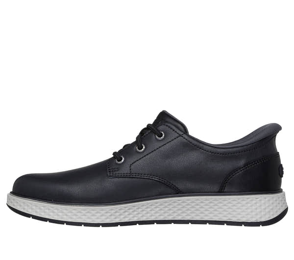 Skechers 205624 Burkett - Lonzo Mens Black Leather Shoes, inner side view.