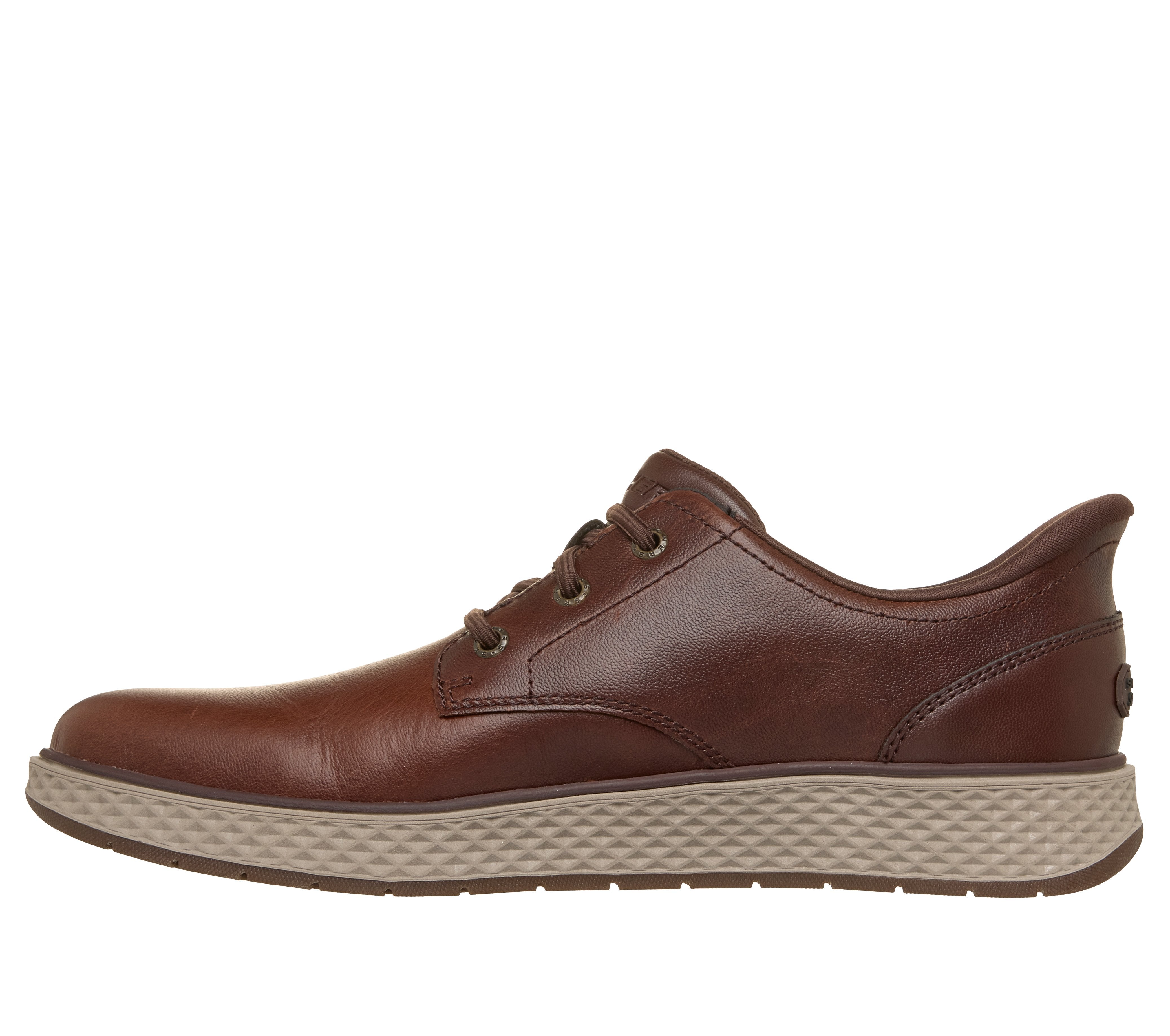 Skechers 205624 Burkett - Lonzo Mens Brown Leather Shoes, inner side view.