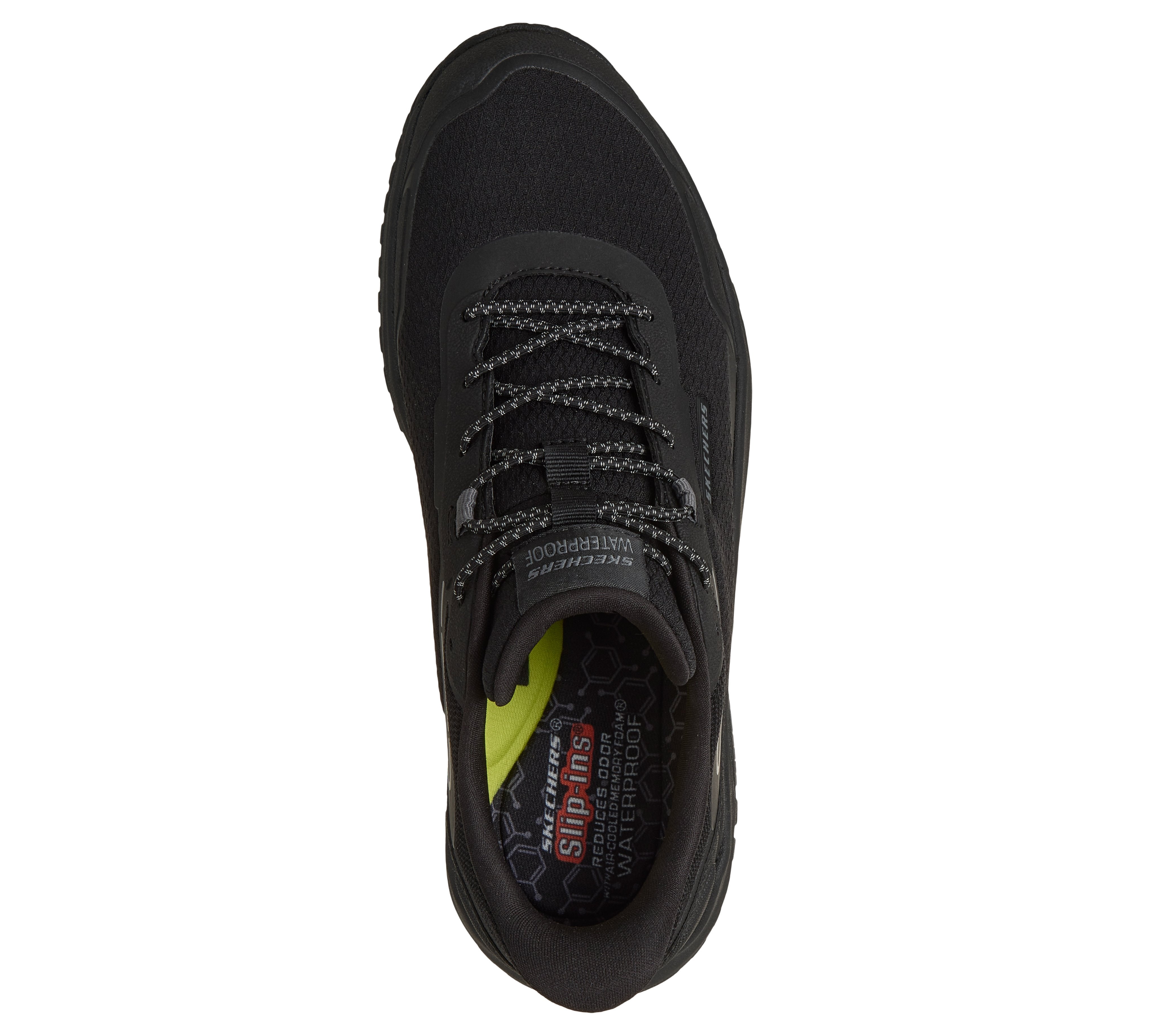 Skechers 211367 Badger - Koda Mens Black Textile Trainers, insole and footbed view.
