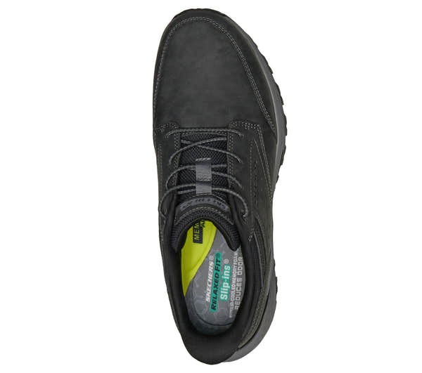 Skechers 211448 Slade Ultra - Ronan Mens Charcoal Textile Shoes, insole and footbed view.