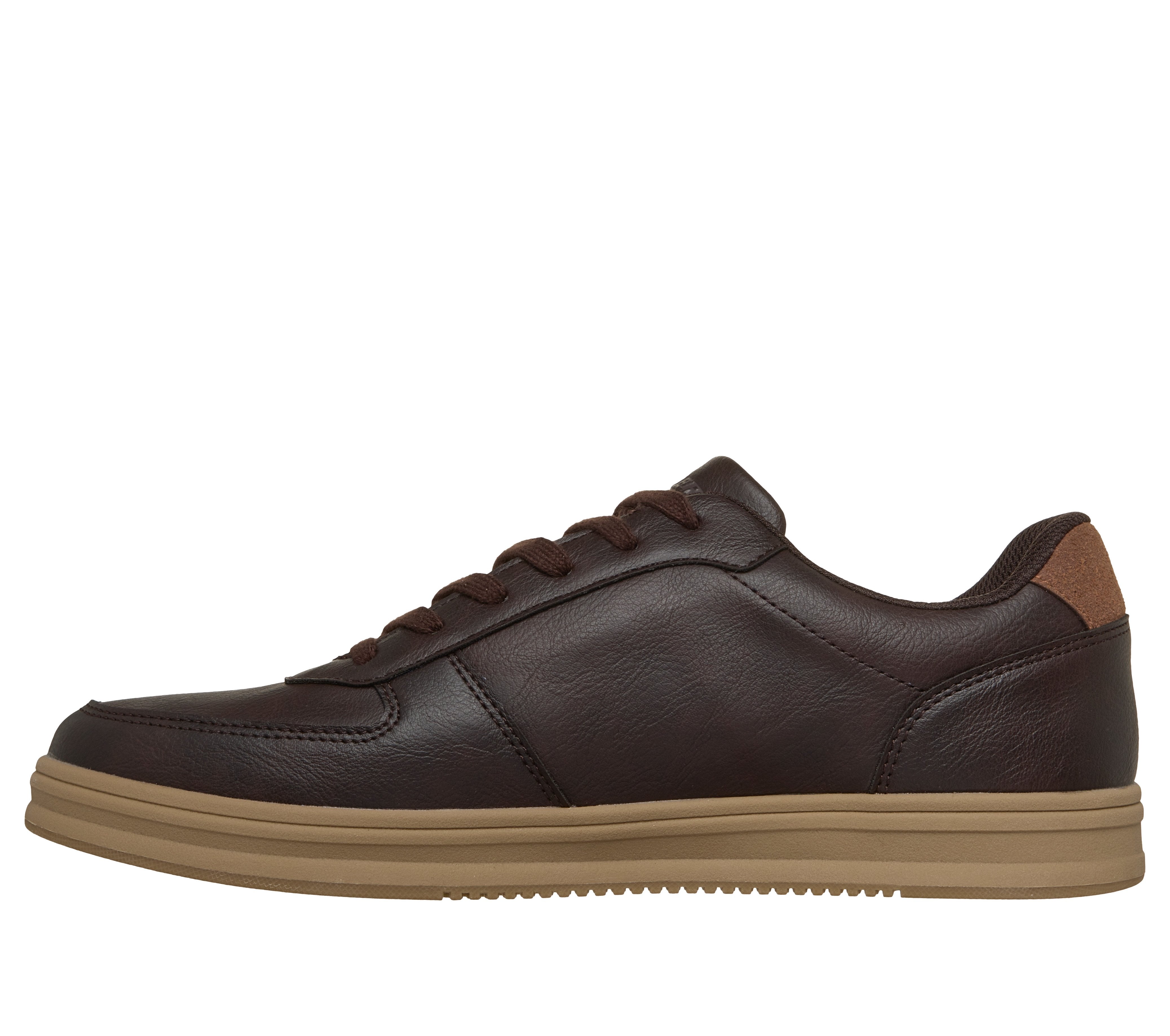 Skechers 211459 Palmiro-Monty Mens Chocolate Trainers, inner side view.