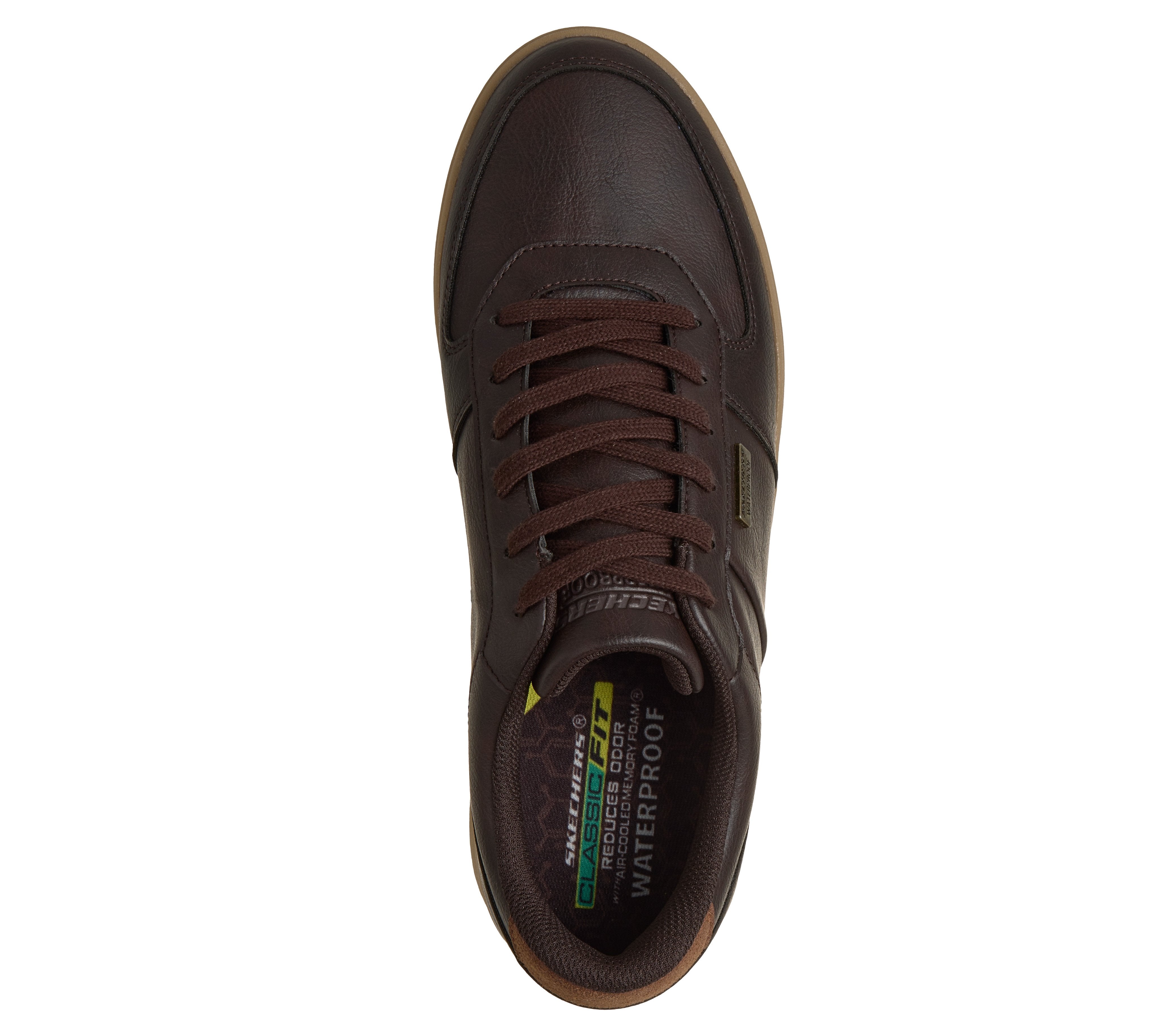 Skechers 211459 Palmiro-Monty Mens Chocolate Trainers, insole and footbed view.