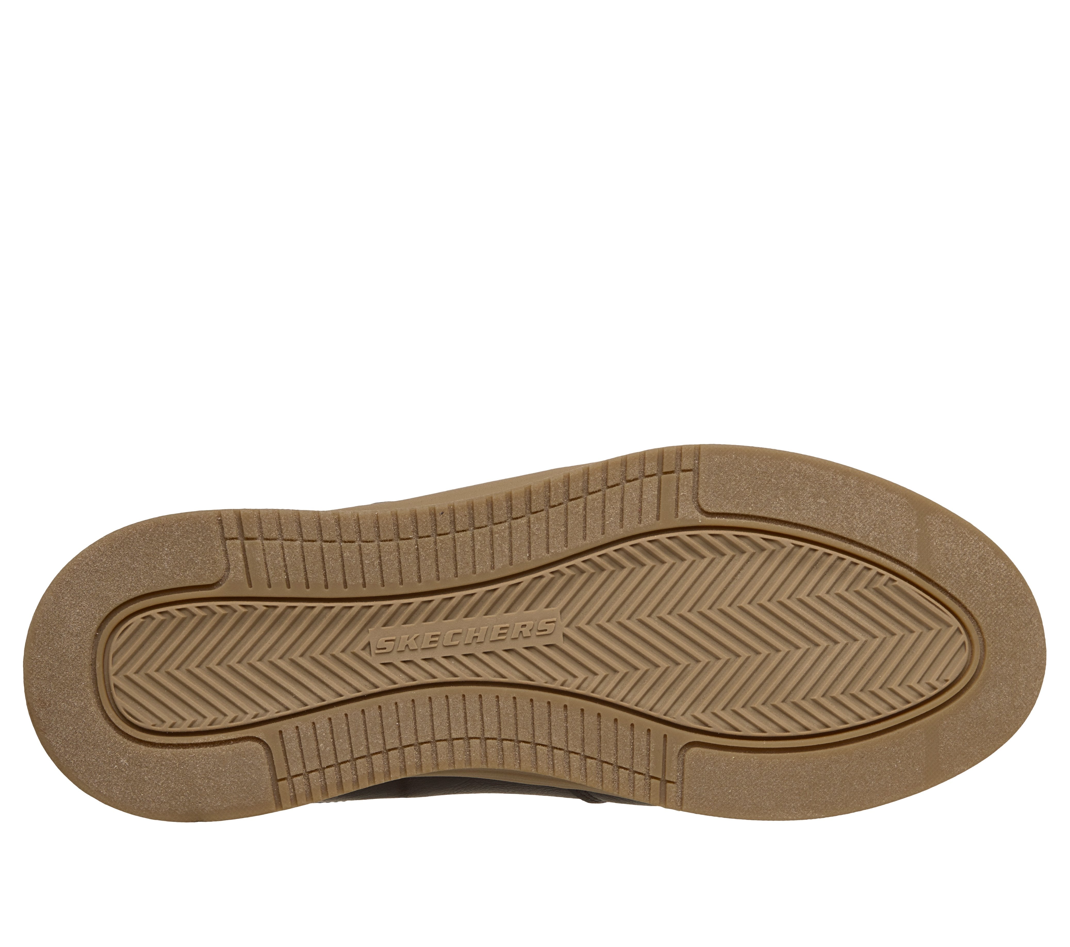 Skechers 211459 Palmiro-Monty Mens Chocolate Trainers, sole and tread view.