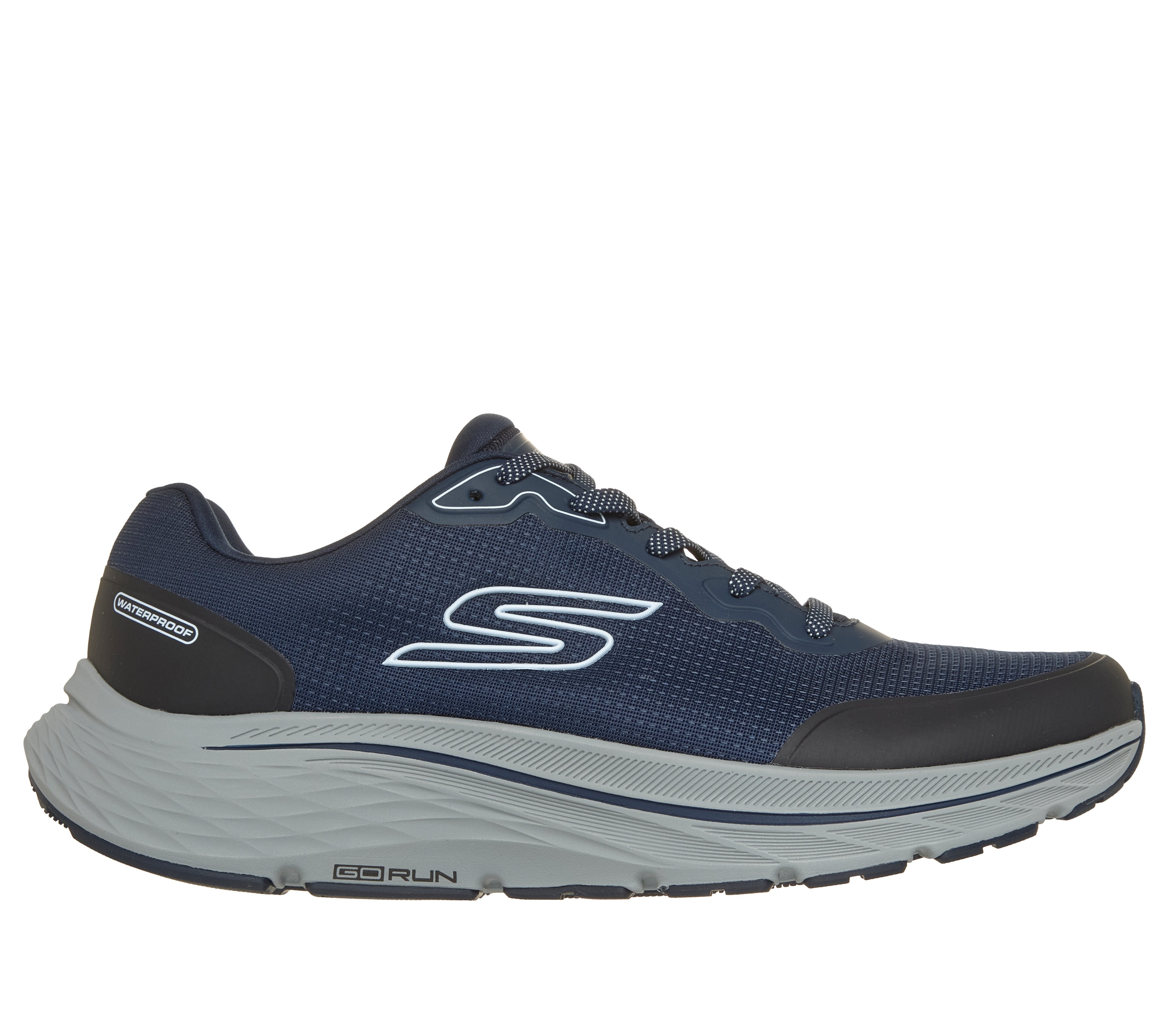 Skechers 221266 Go Run Consistent 3 - Streamh Mens Navy Textile Shoes, front three-quarter view.
