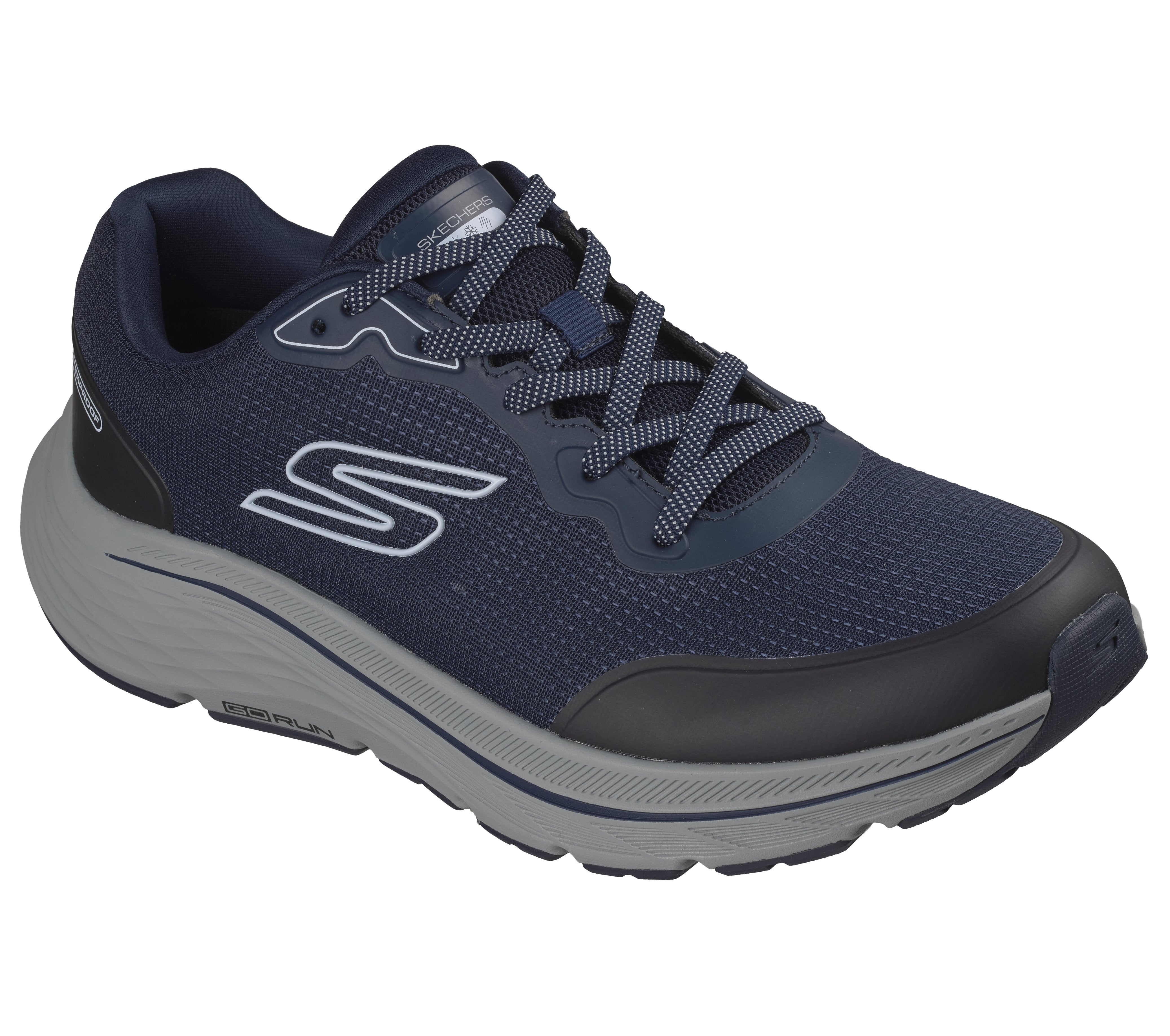 Skechers 221266 Go Run Consistent 3 - Streamh Mens Navy Textile Shoes, outer side view.