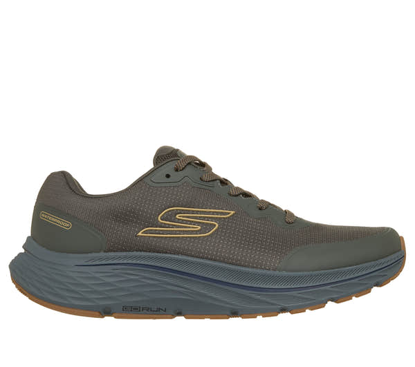 Skechers 221266 Go Run Consistent 3 - Streamh Mens Olive Textile Shoes, front three-quarter view.