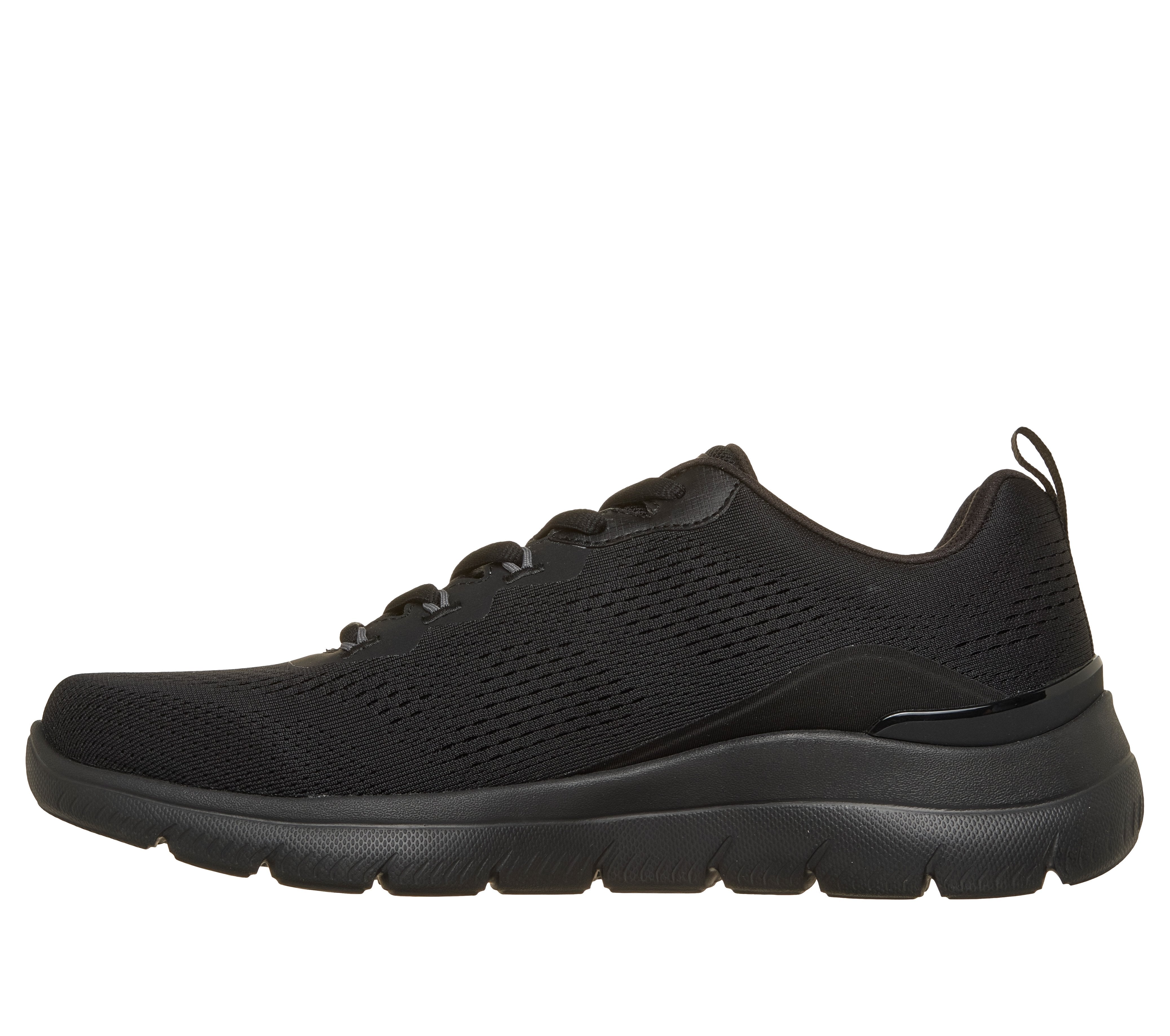 Skechers 233178 Arch Fit Summits - Kravel Mens Black Textile Shoes, inner side view.
