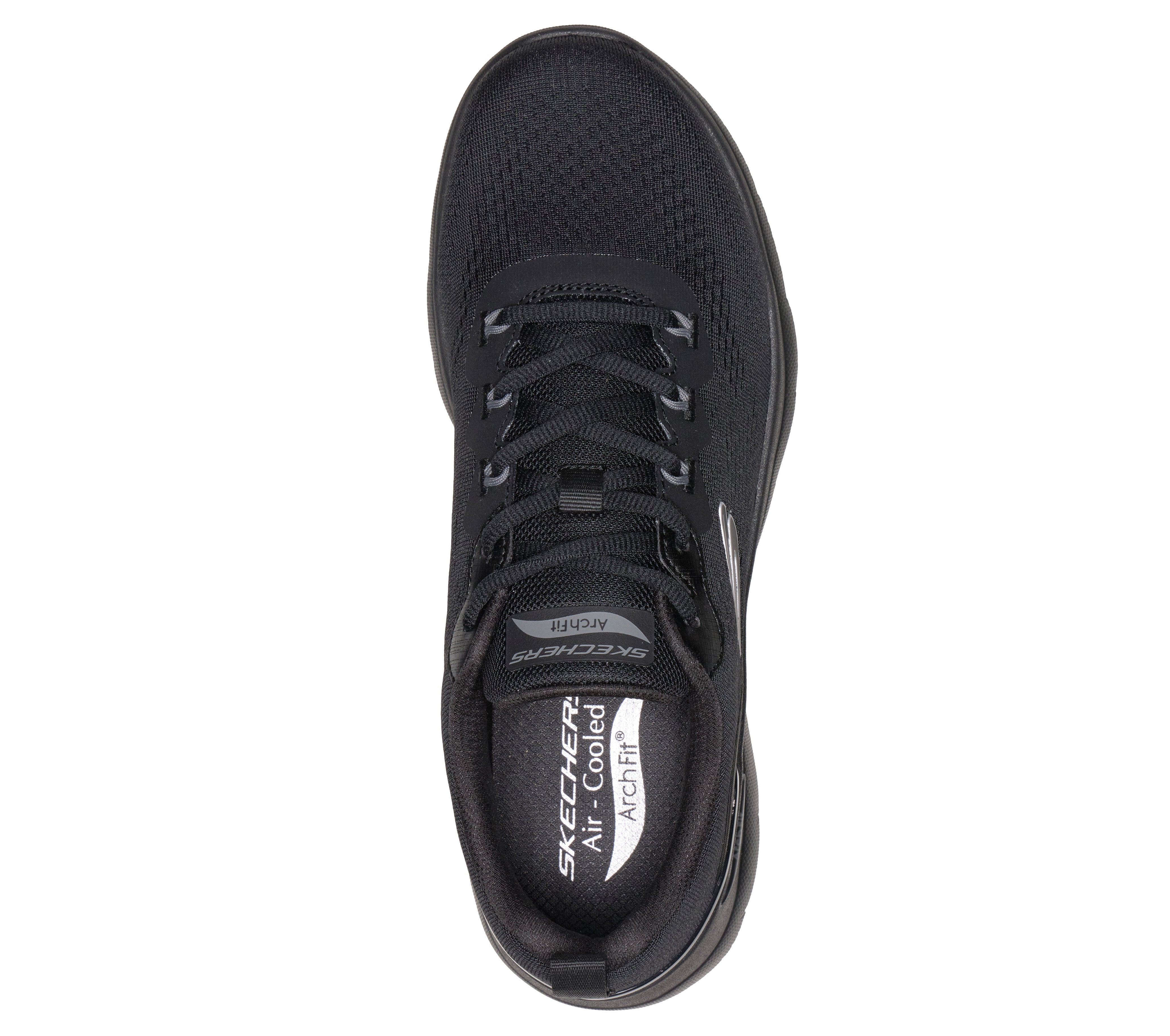 Skechers 233178 Arch Fit Summits - Kravel Mens Black Textile Shoes, insole and footbed view.