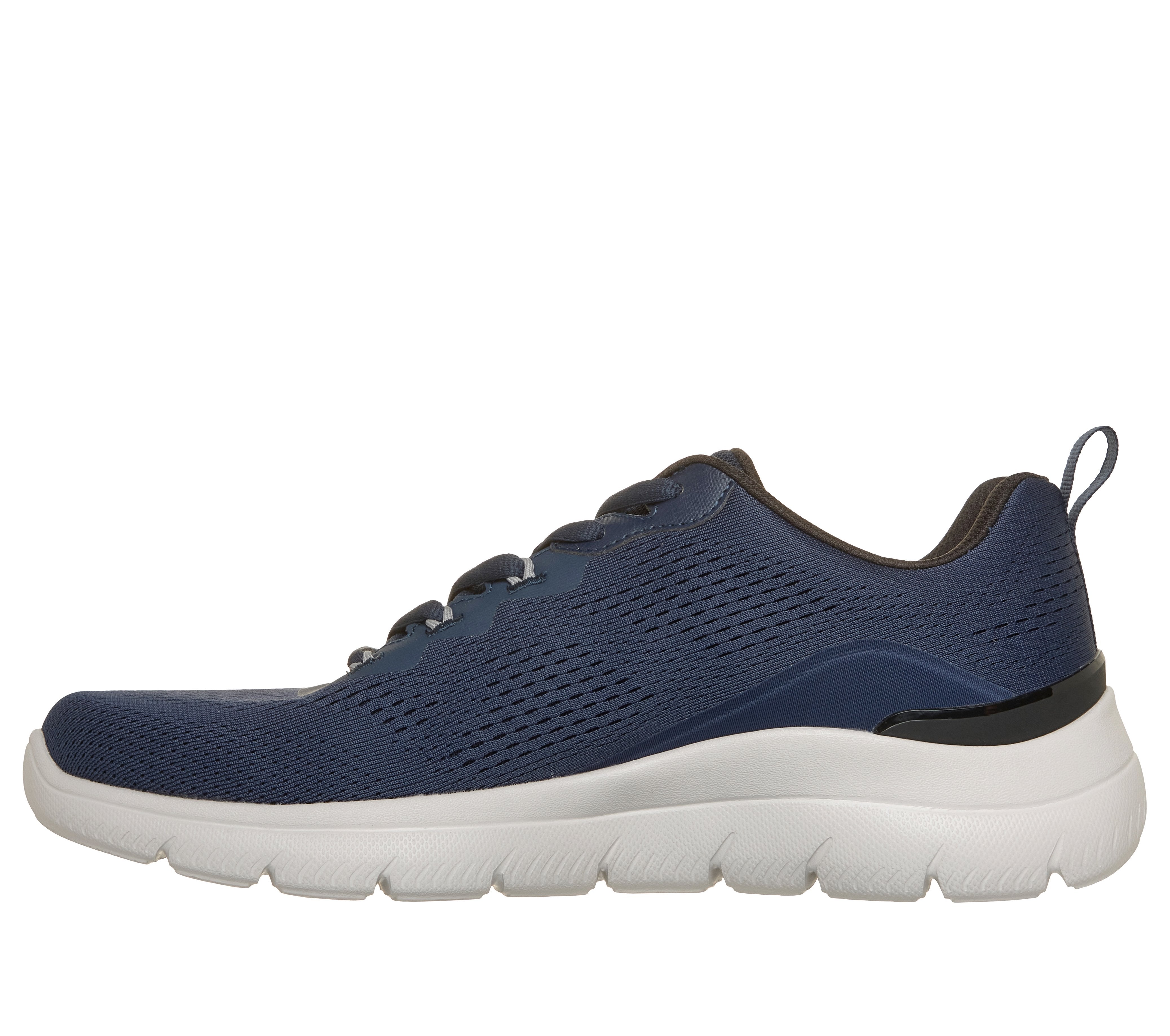 Skechers 233178 Arch Fit Summits - Kravel Mens Navy Textile Shoes, inner side view.