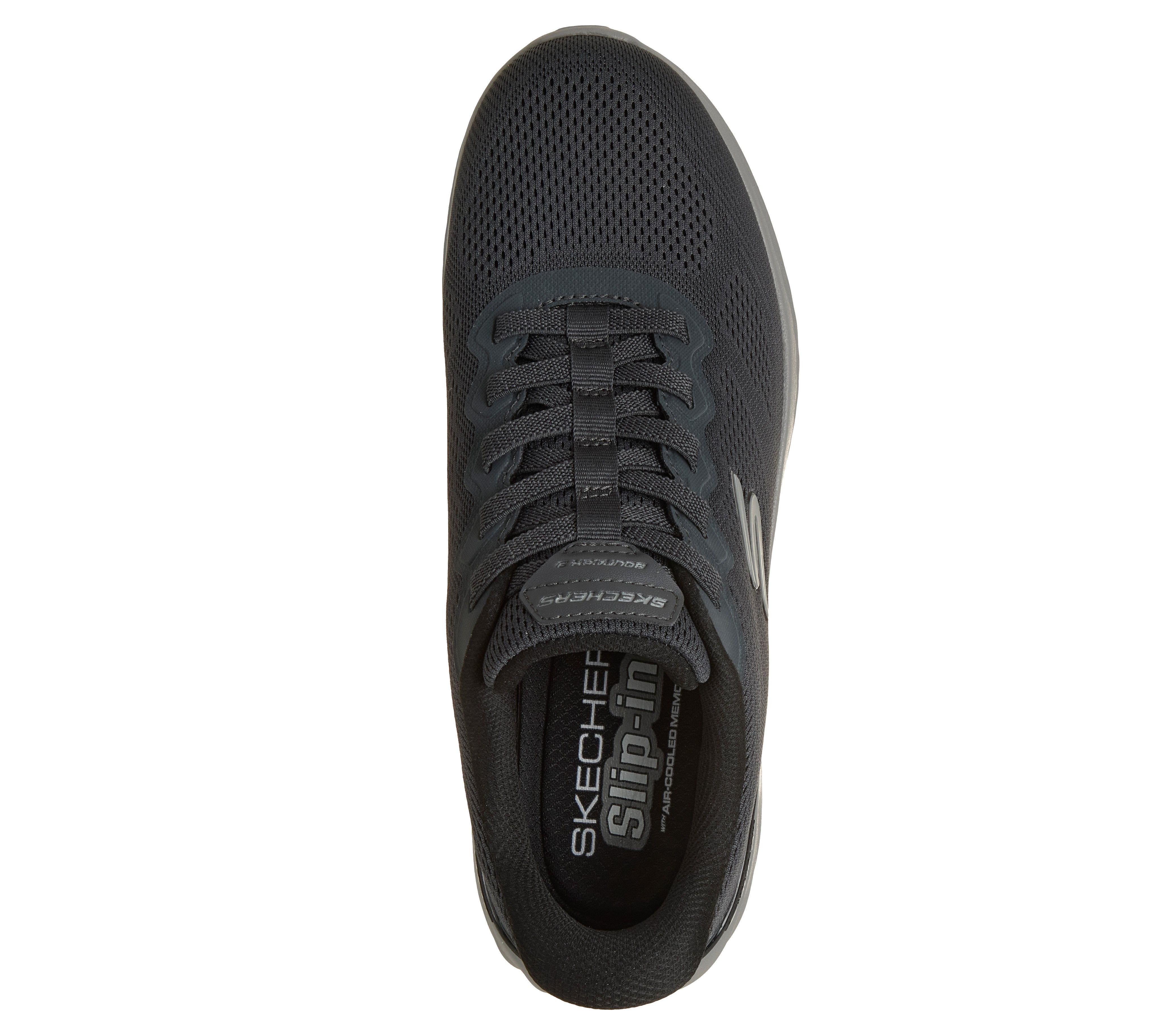 Skechers 233459 Bounder 3.0 - Reocurrence Mens Black Textile Shoes, insole and footbed view.